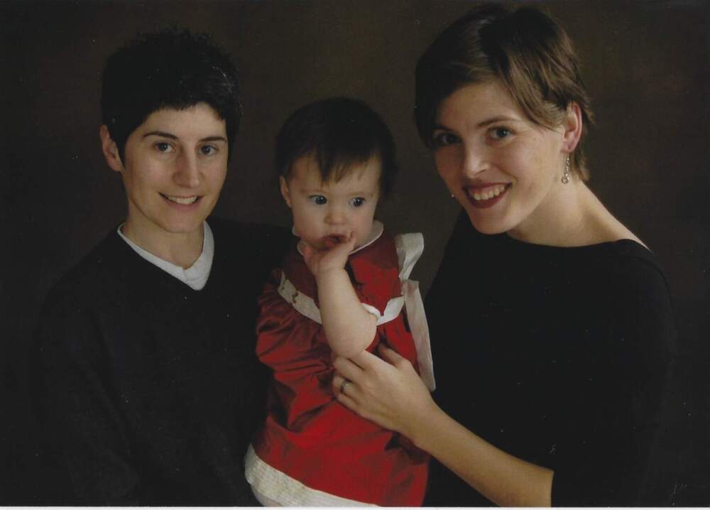 The author (right), with her wife (left) and their daughter in 2005. (Courtesy Meaghan Shields)