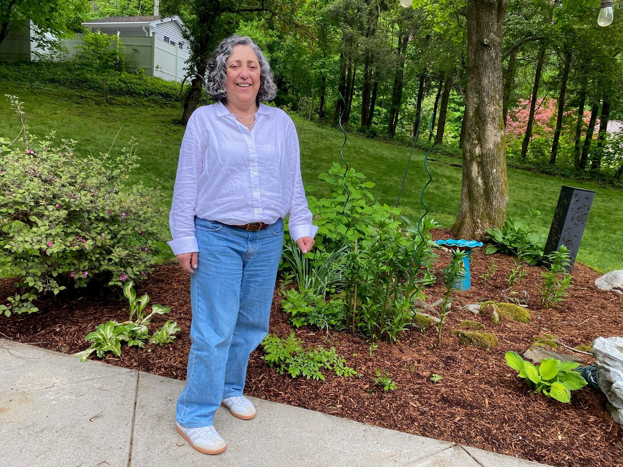 Consuelo Sanchez, outside her home in Wilbraham, MA. "Young immigrants are a passion of mine." (Anthony Brooks/WBUR)