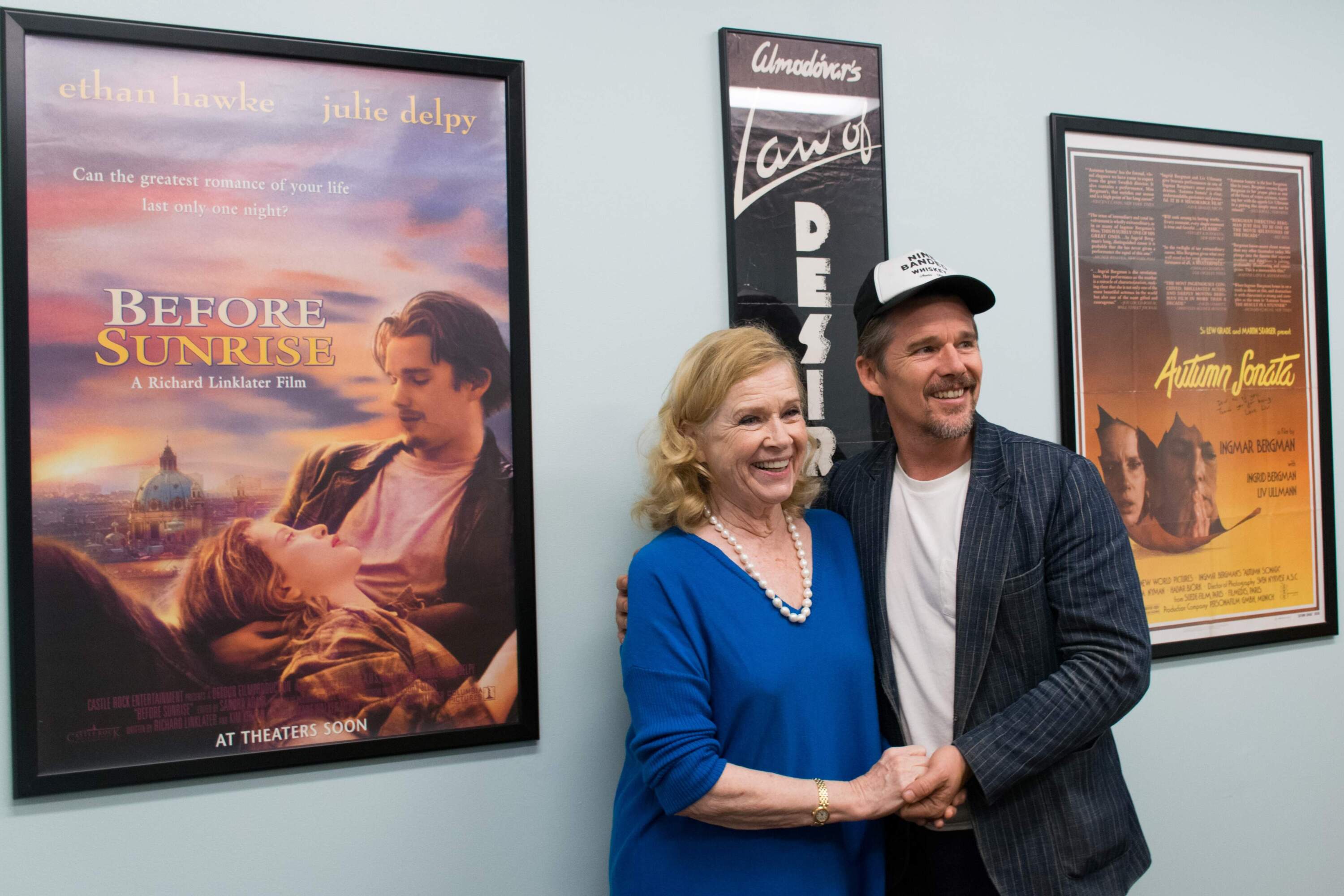 From left, Liv Ullmann and Ethan Hawke at the screening of "Blaze" at the Coolidge in 2018. (Courtesy A. Gallagher Dixon/Coolidge Corner Theatre)