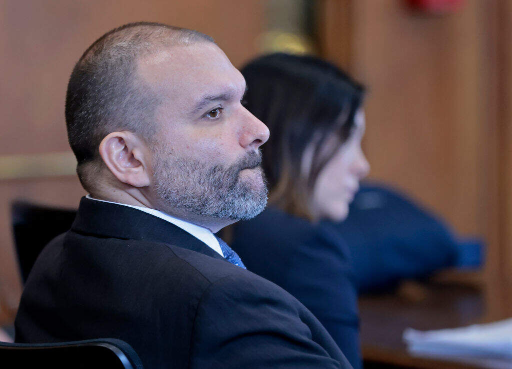 Felix Arroyo sits in court on May 14, 2024. (Pat Greenhouse/The Boston Globe via Getty Images)