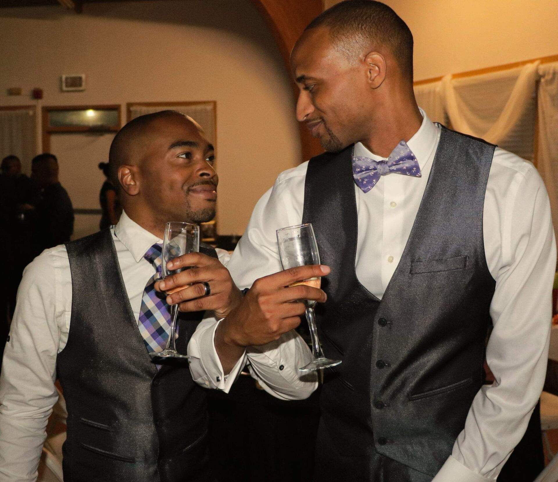 Quincey J. Roberts and Corey Yarbrough on their wedding day. (Courtesy)