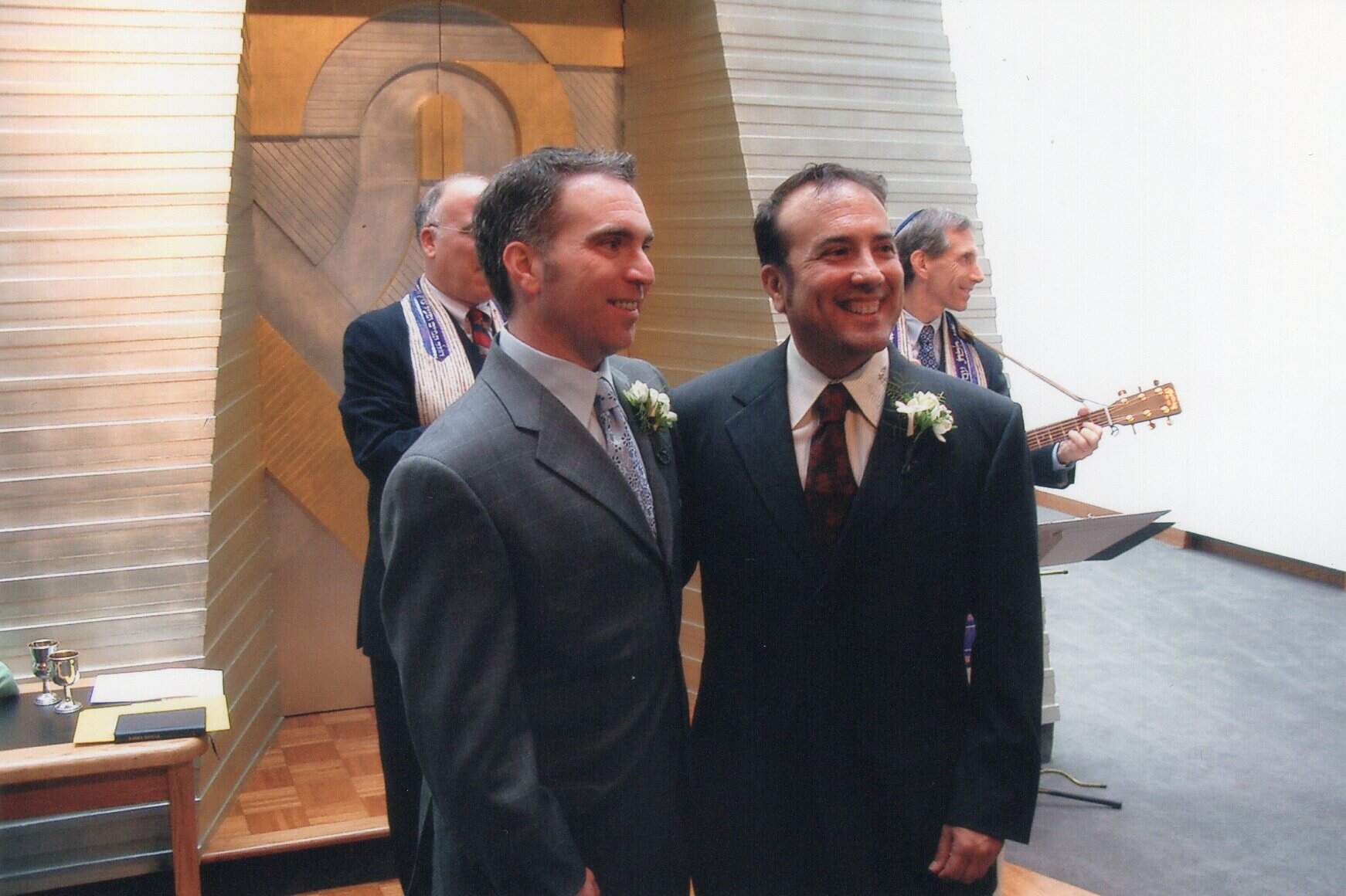 Andrew Sherman and Russ López on their wedding day, May 21, 2004. (Courtesy of the couple)