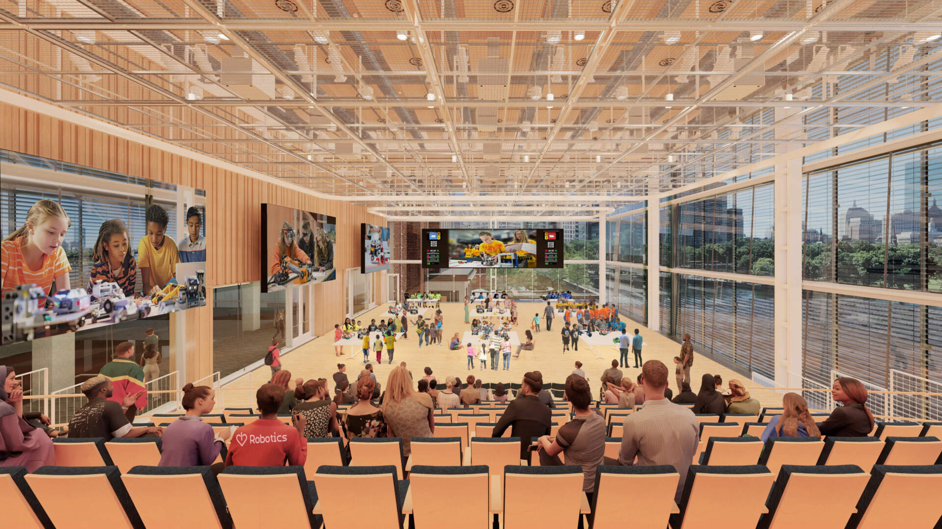 A rending of the interior view of the Public Science Common. (Courtesy of the Museum of Science, Boston.)