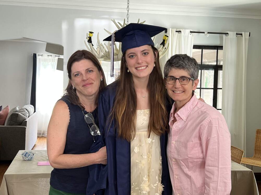 The author(left) with her wife, celebrating their daughter's graduation. (Courtesy Meaghan Shields)