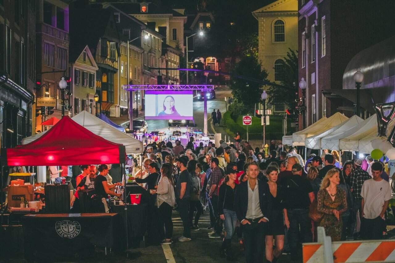 A crowd on the streets of Providence, R.I., during the WaterFire festival. (Courtesy GoProvidence)