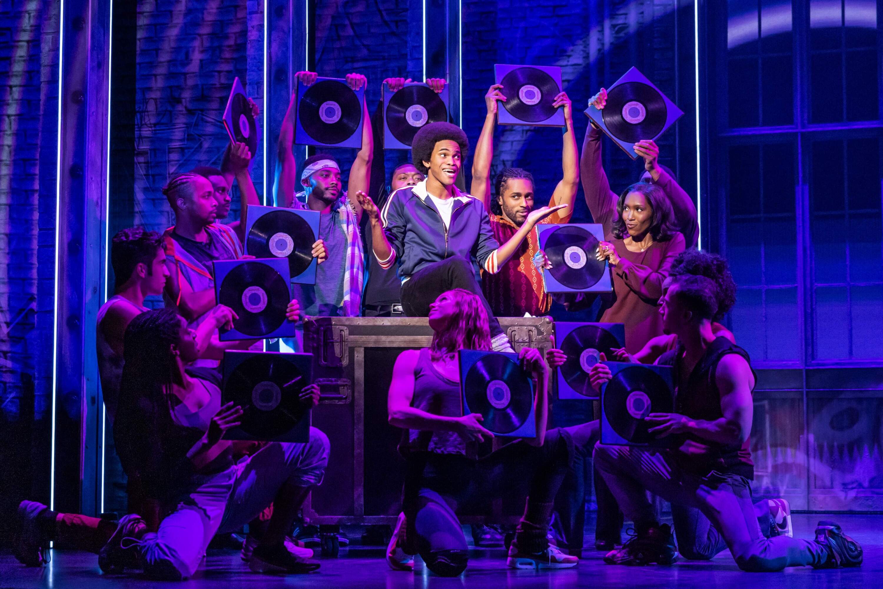 Brandon Lee Harris as Michael and the cast of "MJ: The Musical." (Courtesy Matthew Murphy/MurphyMade)