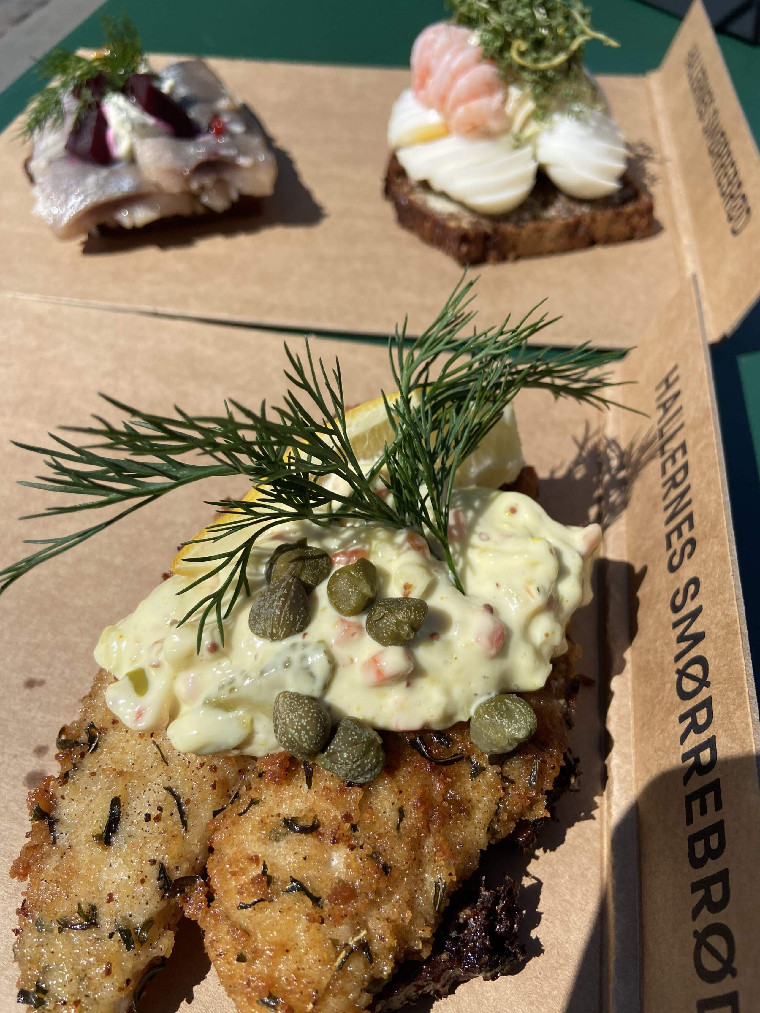 Smørrebrød from Hallernes Smørrebrød. (Kathy Gunst/Here & Now)