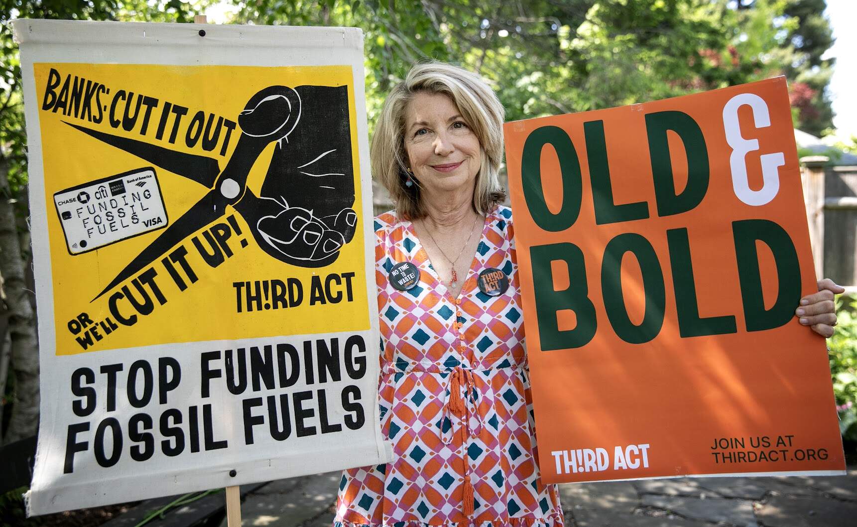 After a career in investment banking, Meg Clough now volunteers with Third Act Massachusetts. (Robin Lubbock/WBUR)