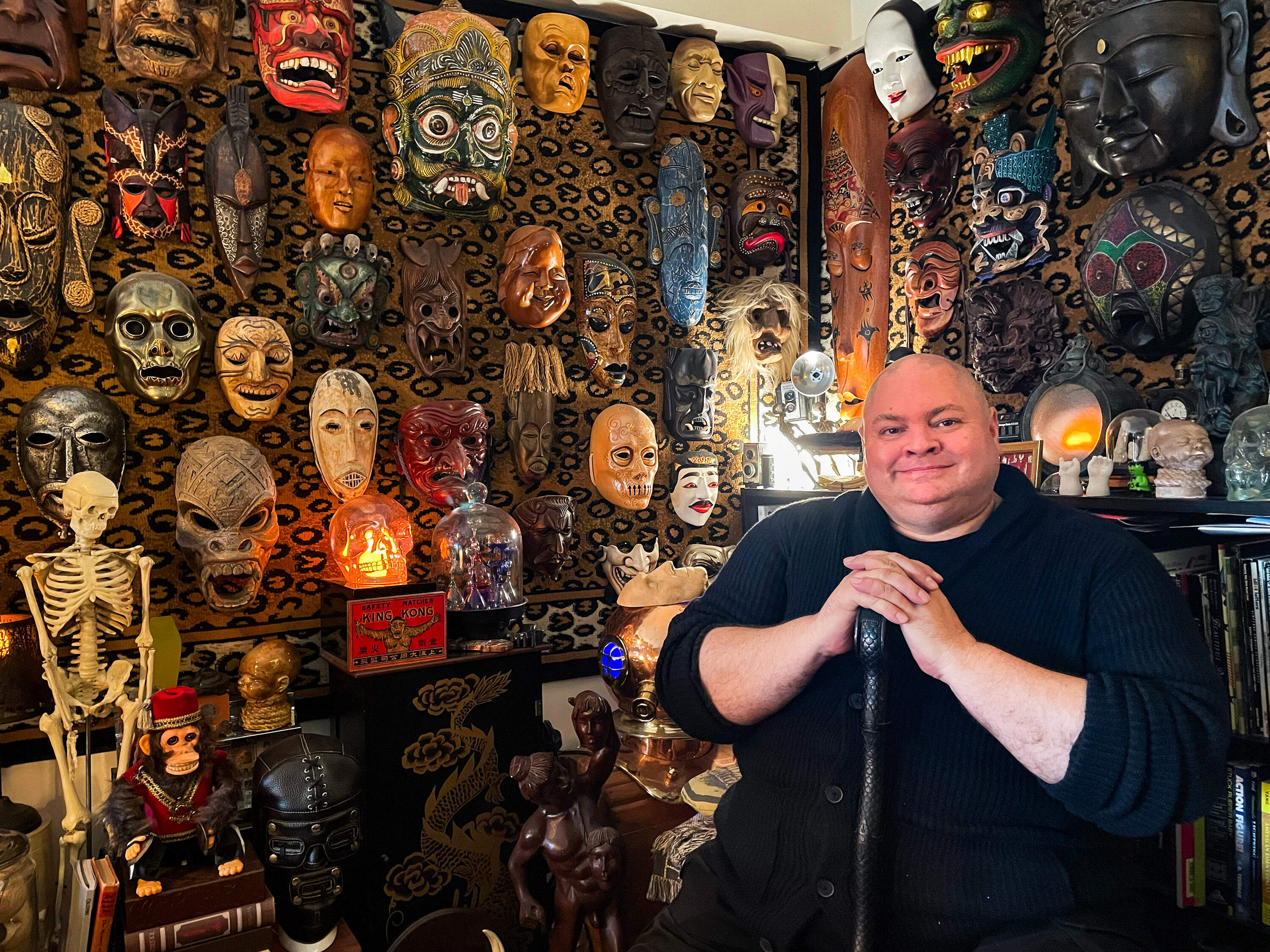 Mike Drake in his New York City home. (Ally Jarmanning/WBUR)