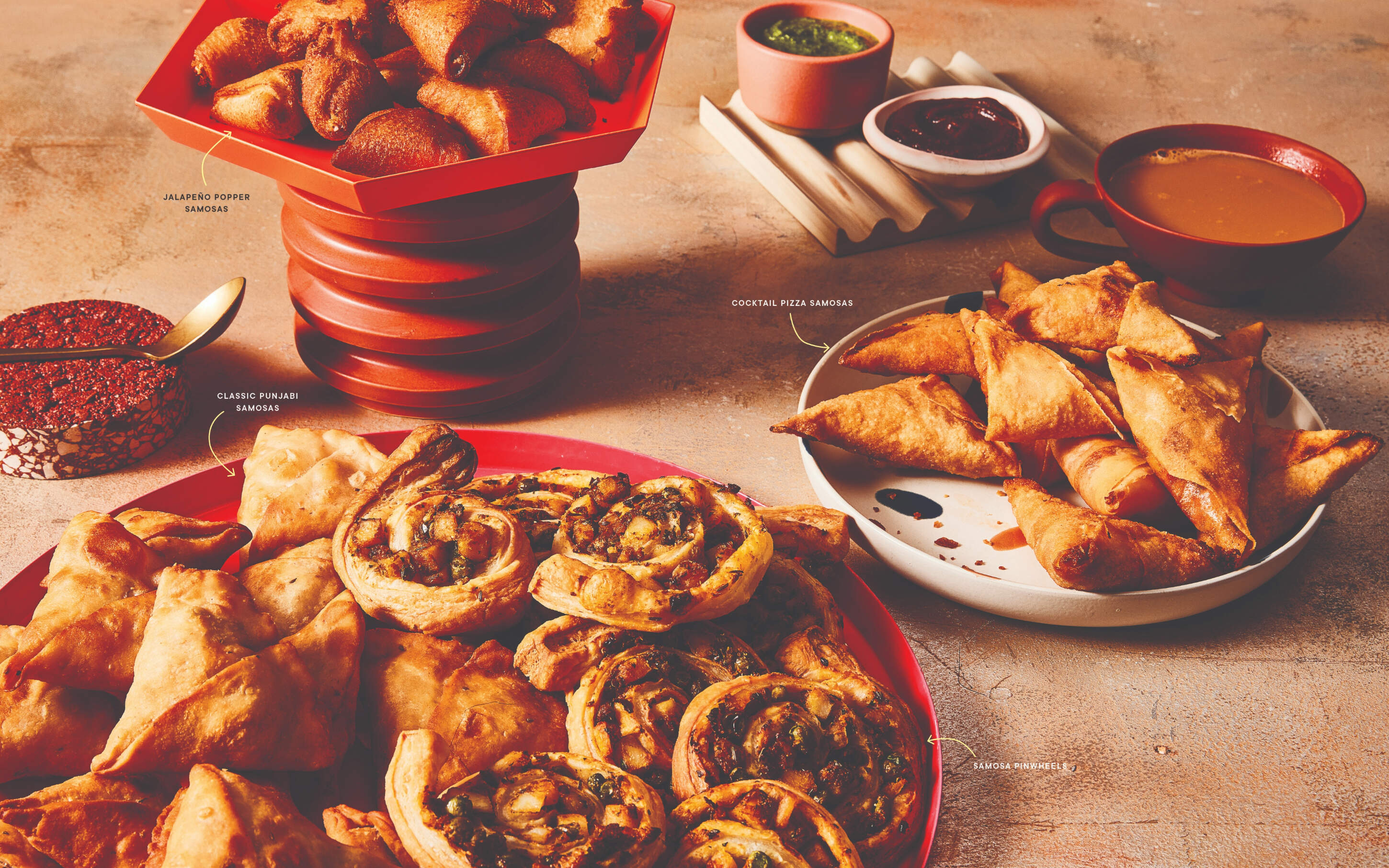 Samosas spread from "Amrikan." (Courtesy)