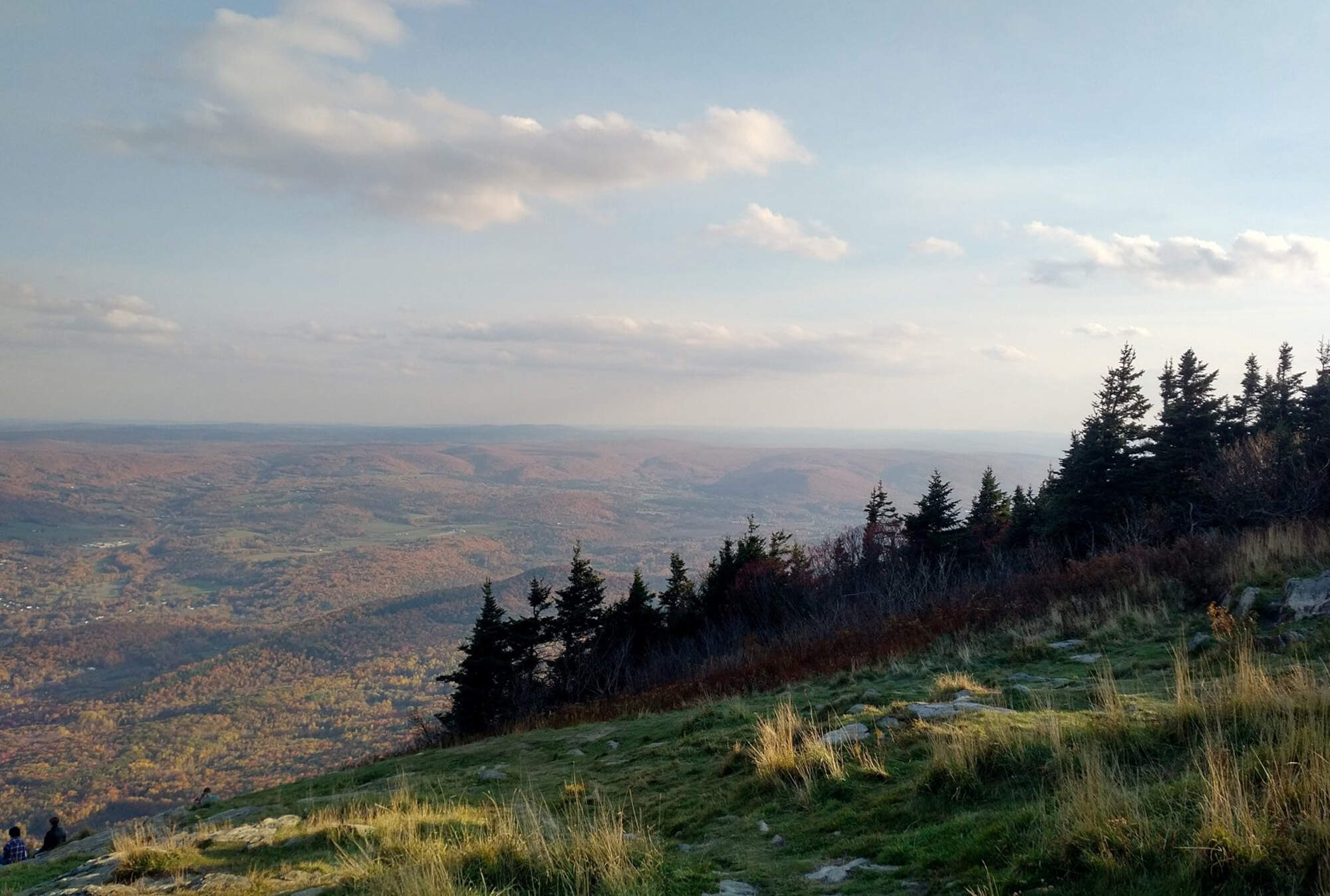 The view from Mount Greylock, looking east. (Bob Shaffer/WBUR)