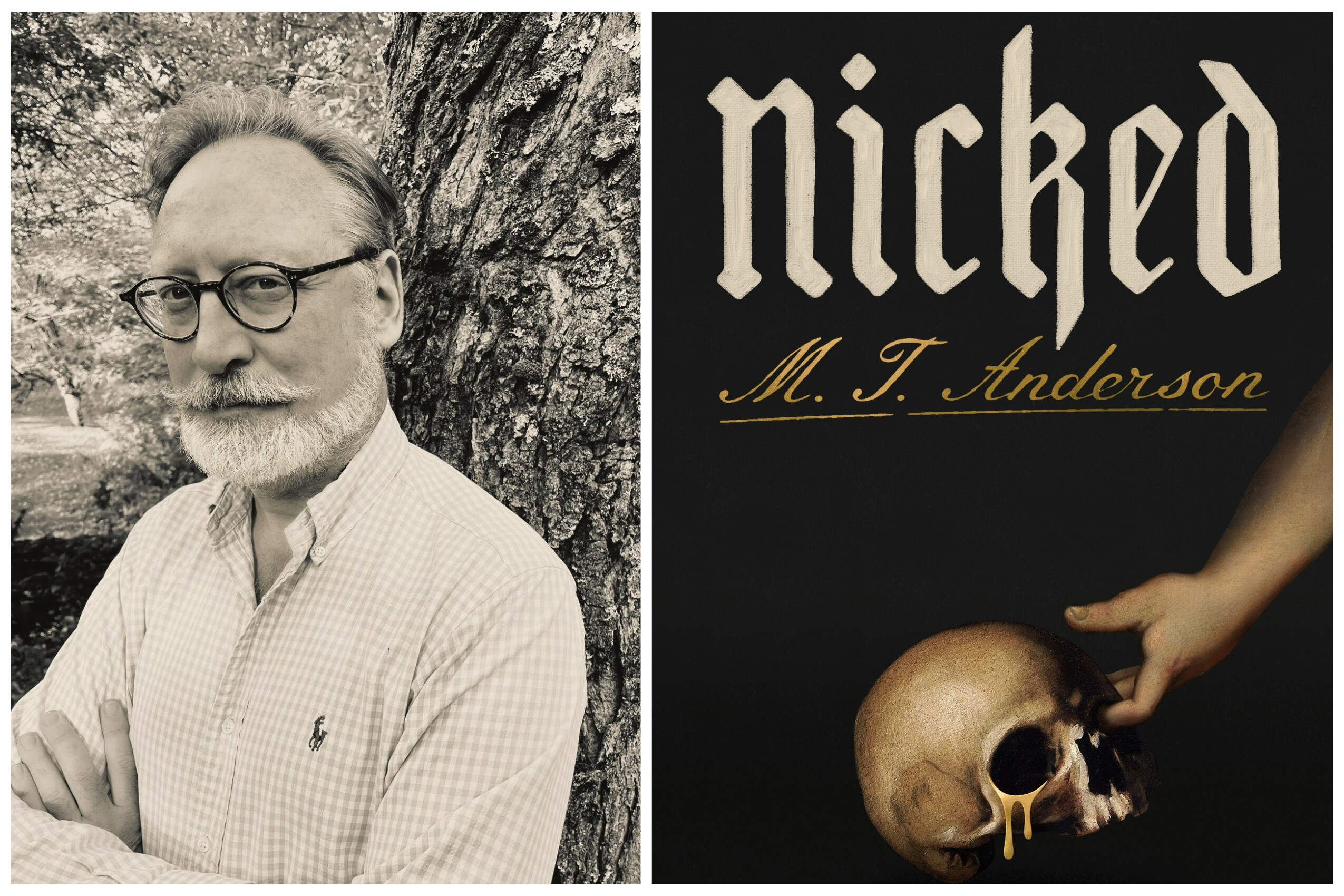 M. T. Anderson's new book "Nicked" is out now. (Author photo courtesy Erin Thompson; book cover courtesy Pantheon)