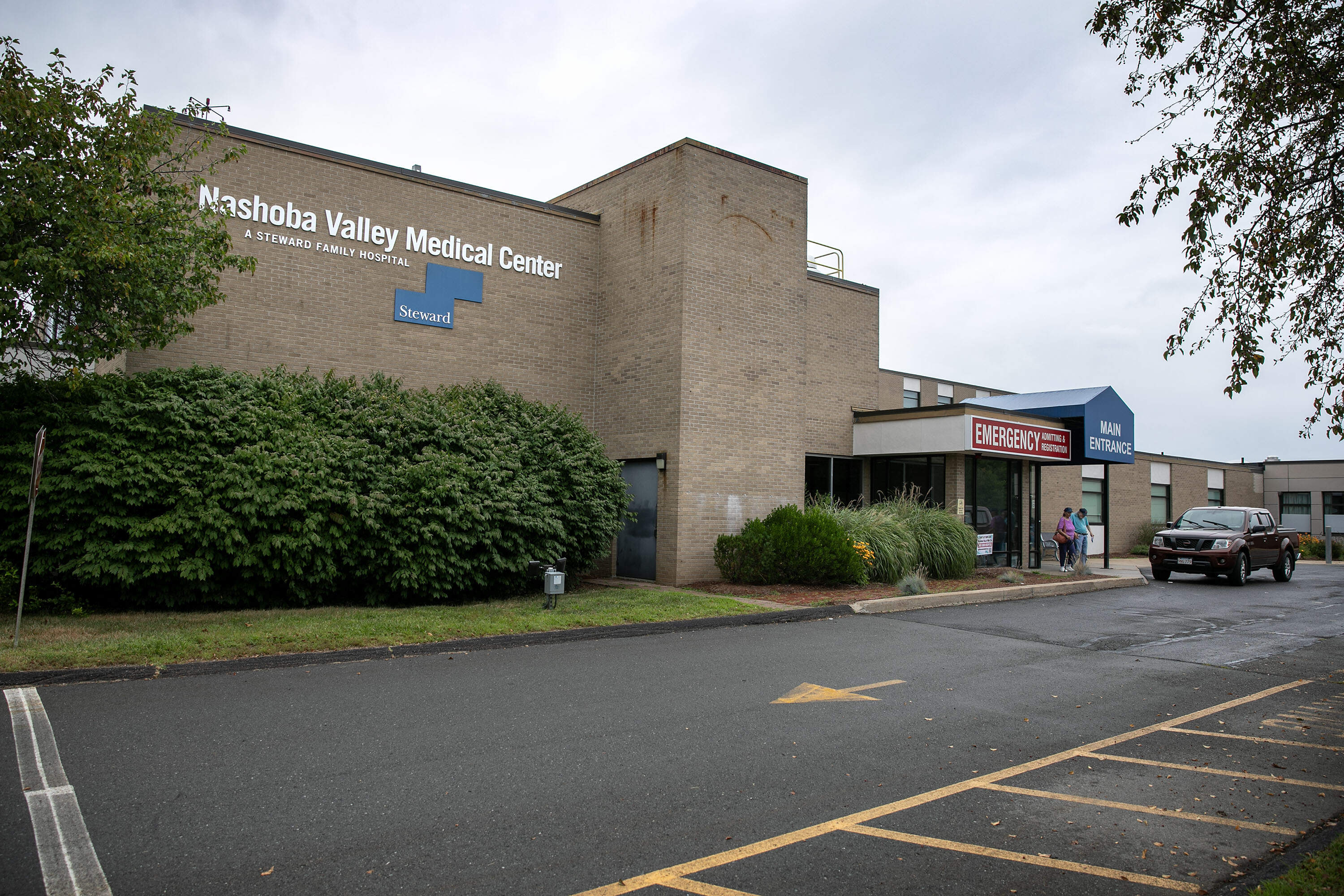 The Nashoba Valley Medical Center, a Steward community hospital in Ayer, Mass. (Robin Lubbock/WBUR)