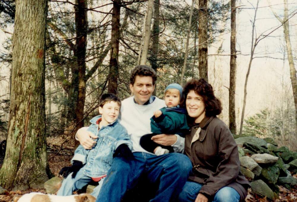 The author and her husband with their two young boys in 1994 – decades before their first ballroom dancing lessons. (Courtesy of Molly M. Schpero)