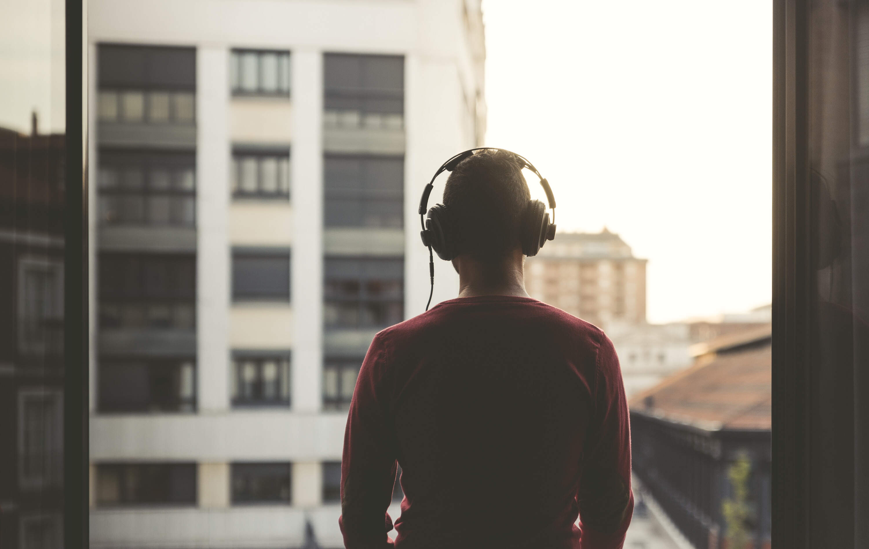 A man wears headphones. (Getty Images)