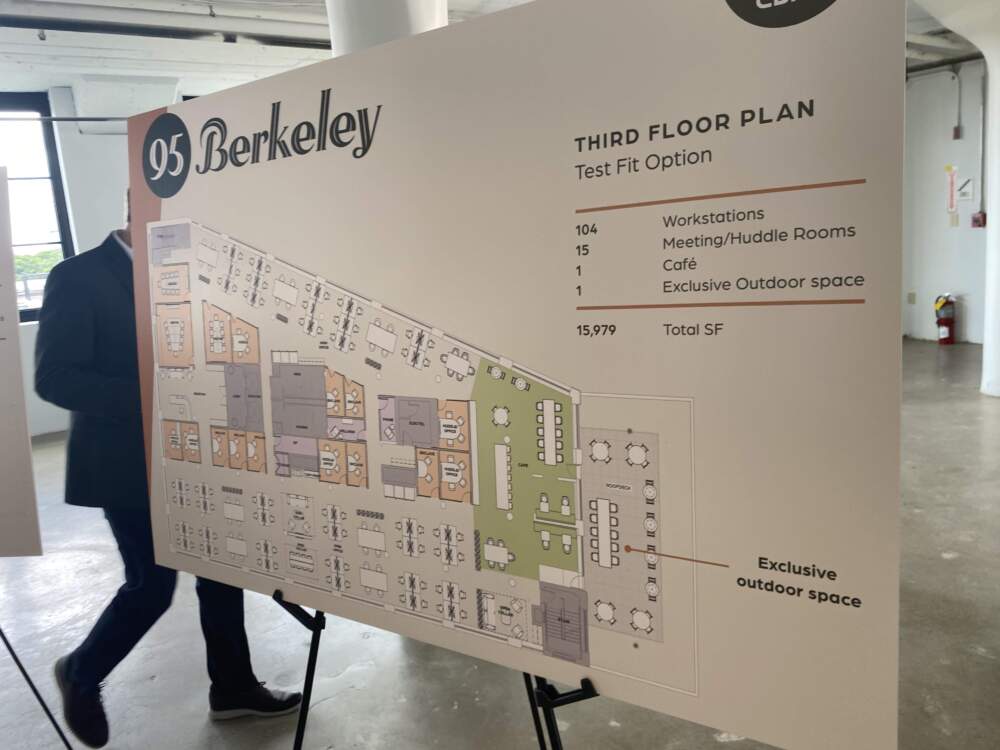A proposed floor plan for 95 Berkeley St. in Boston's Bay Village. (Simón Rios/WBUR)