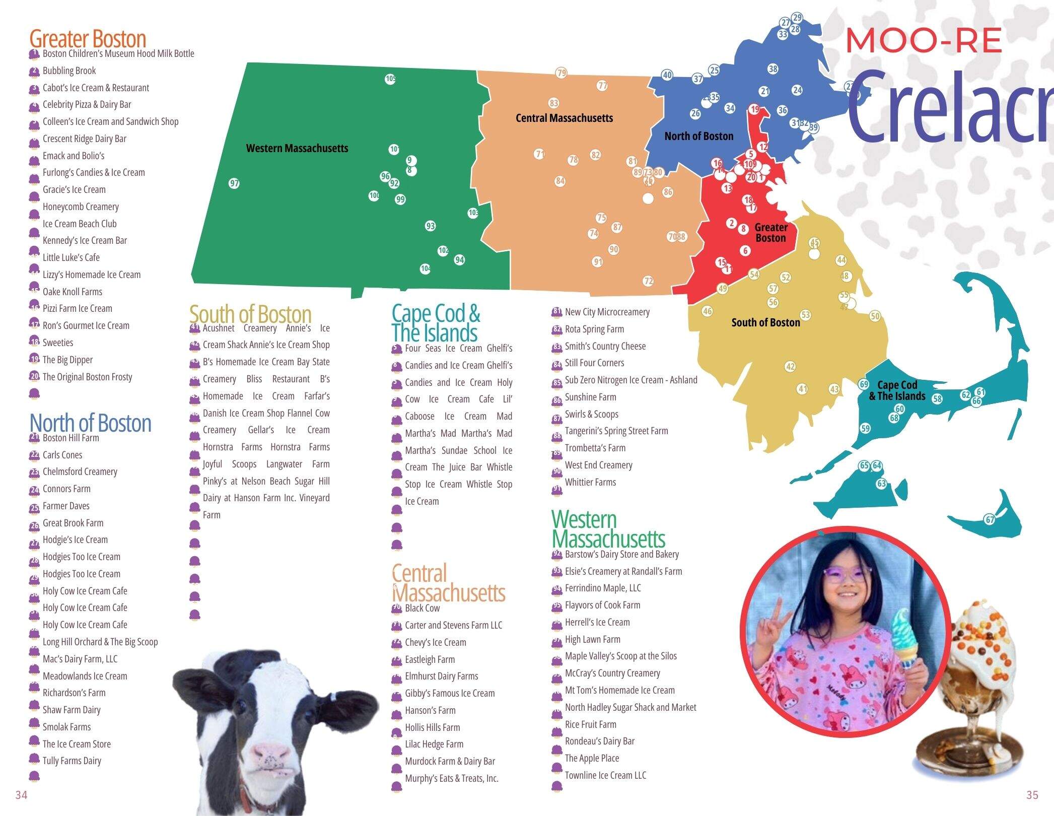 The Massachusetts ice cream trail map. (VisitMA.com)