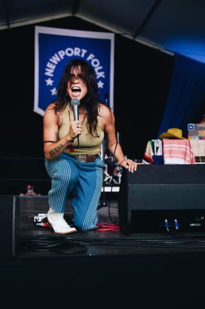 Reyna Tropical performing at Newport Folk Festival on July 27, 2024. (Courtesy Nina Westervelt)