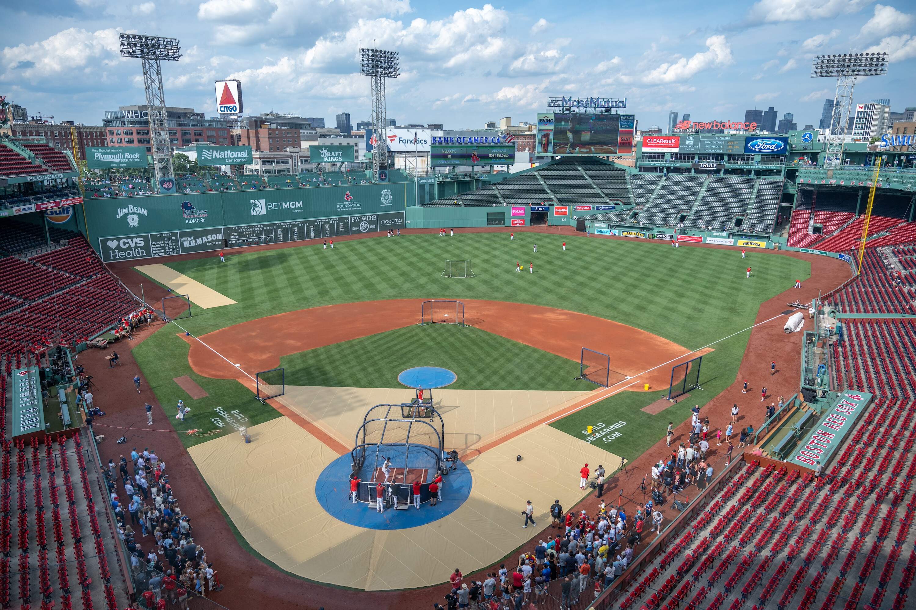 The view from the Joe Castiglione Booth at Fenway Park. (Sharon Brody/WBUR)