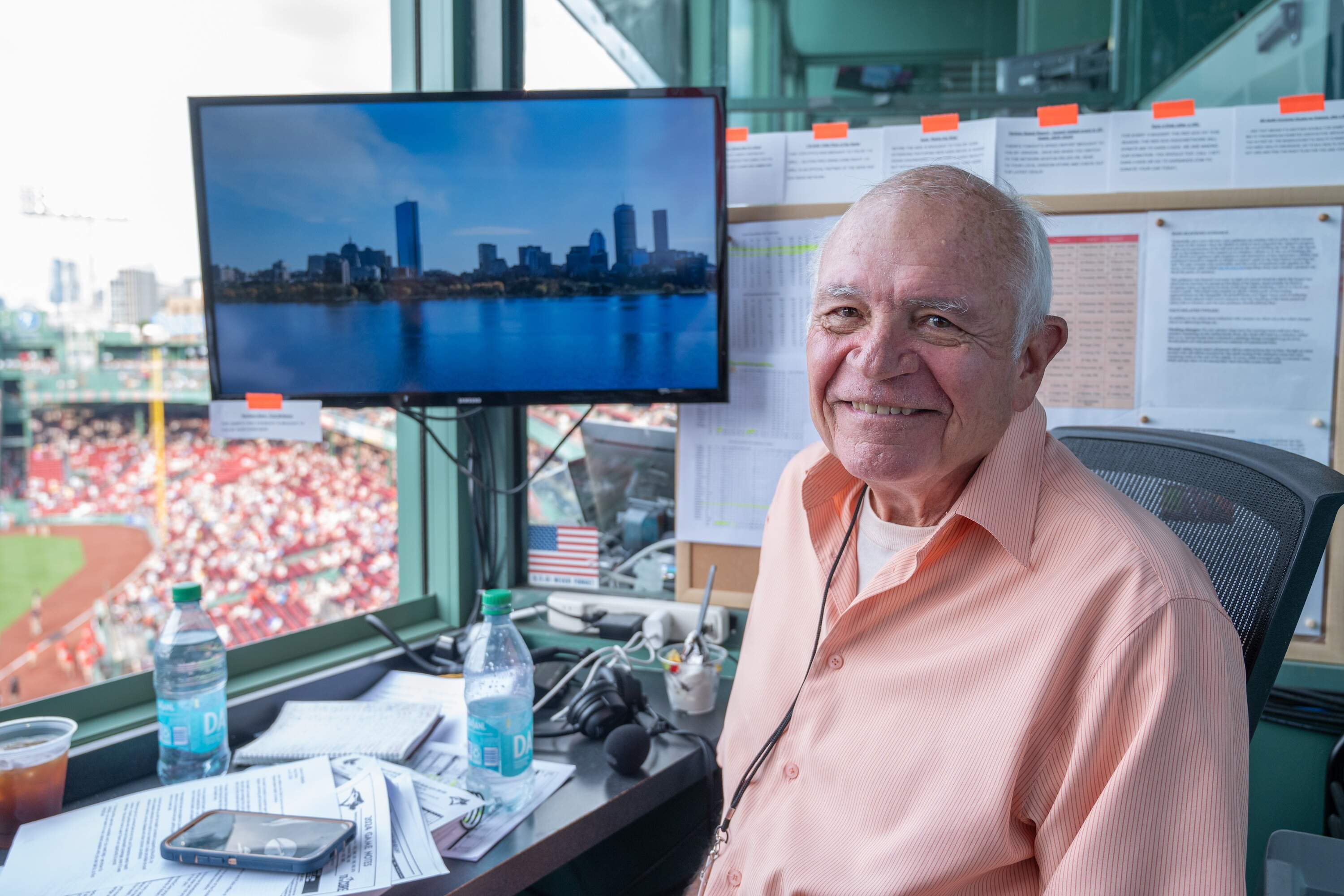 Hall of Fame radio broadcaster Joe Castiglione. (Sharon Brody/WBUR)