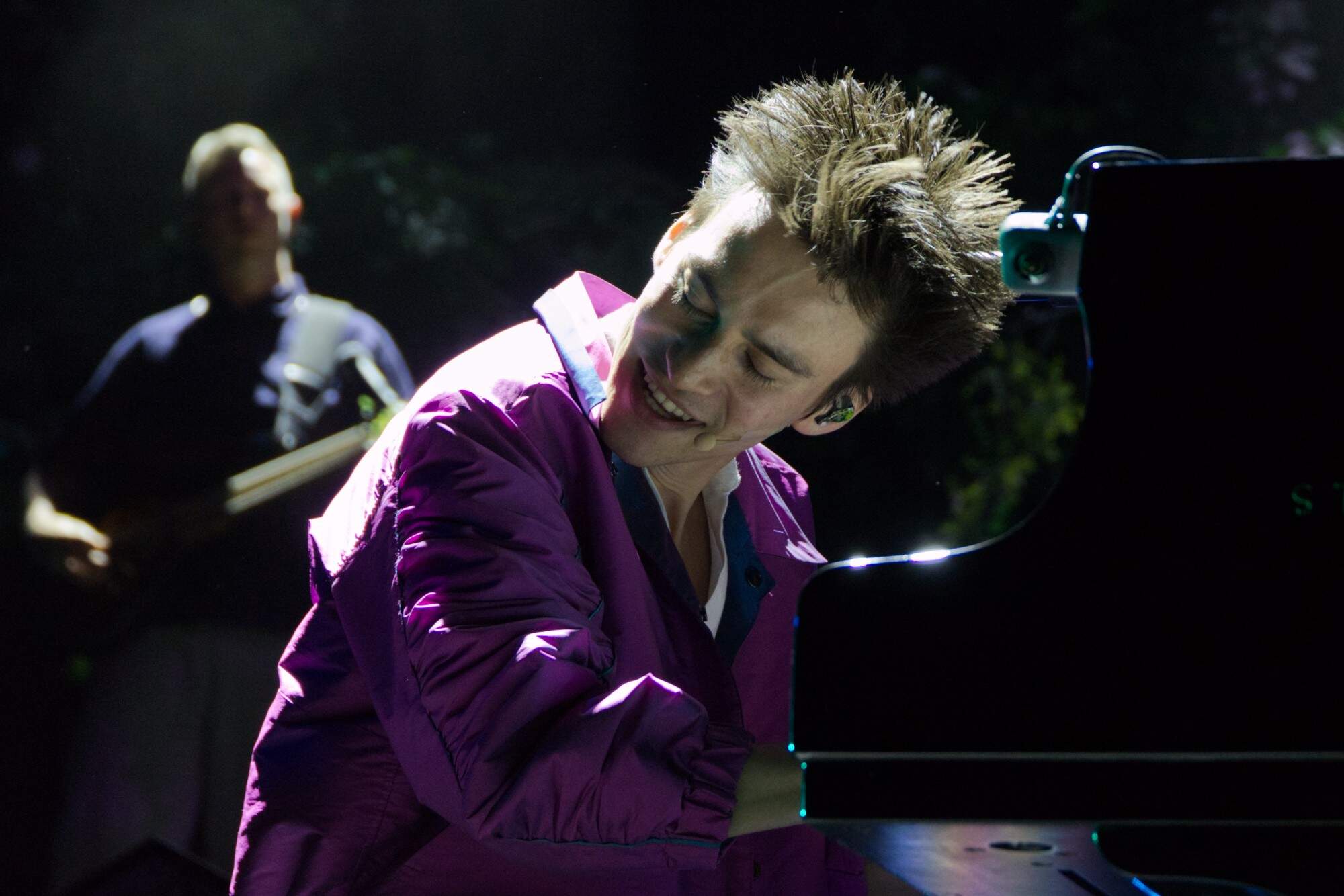 Jacob Collier plays the piano on stage at the MGM Music Hall at Fenway on April 24. (Courtesy Chris Ritter)