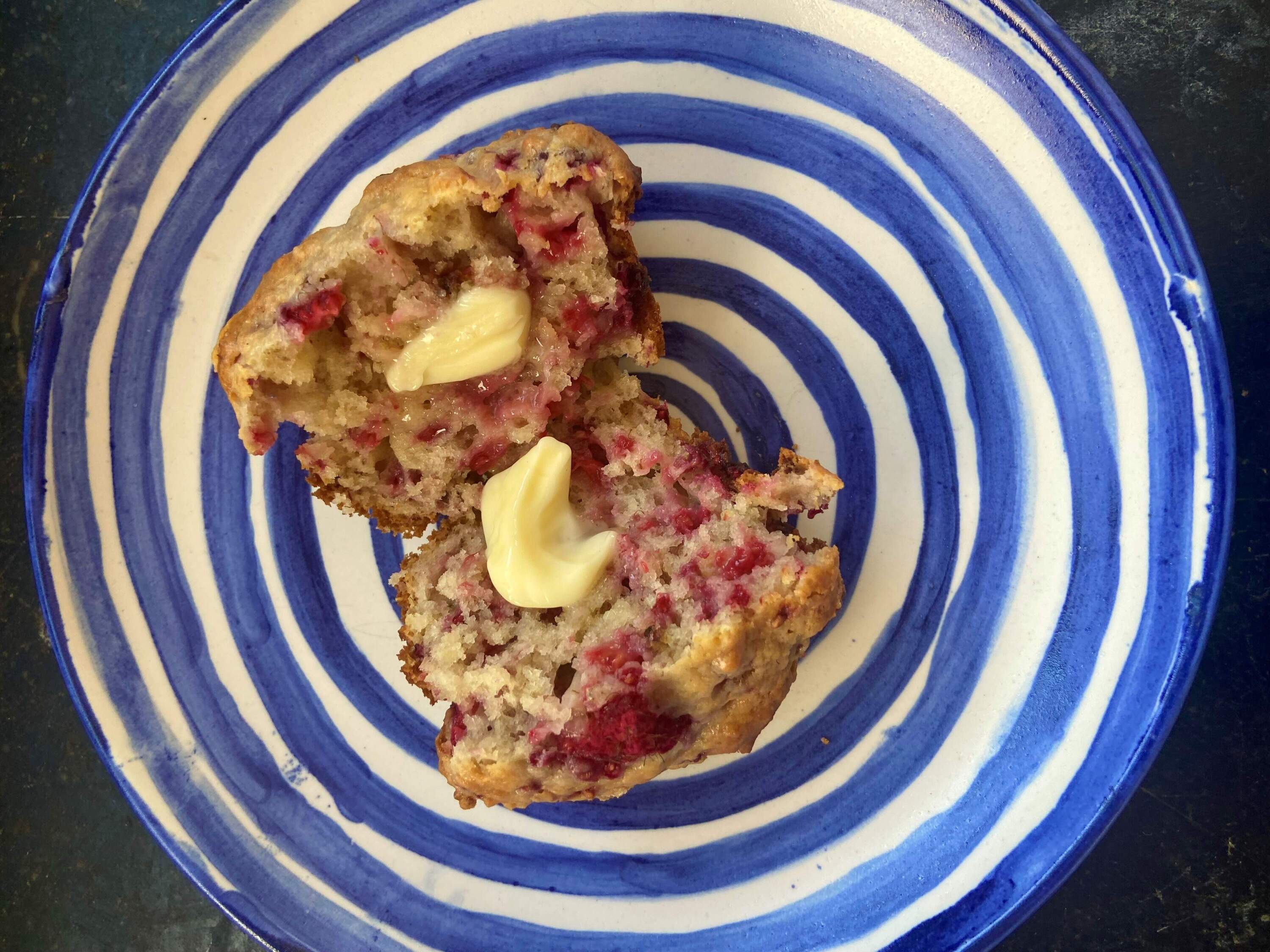 Two (or three or four) berry muffins. (Kathy Gunst/Here &amp; Now)