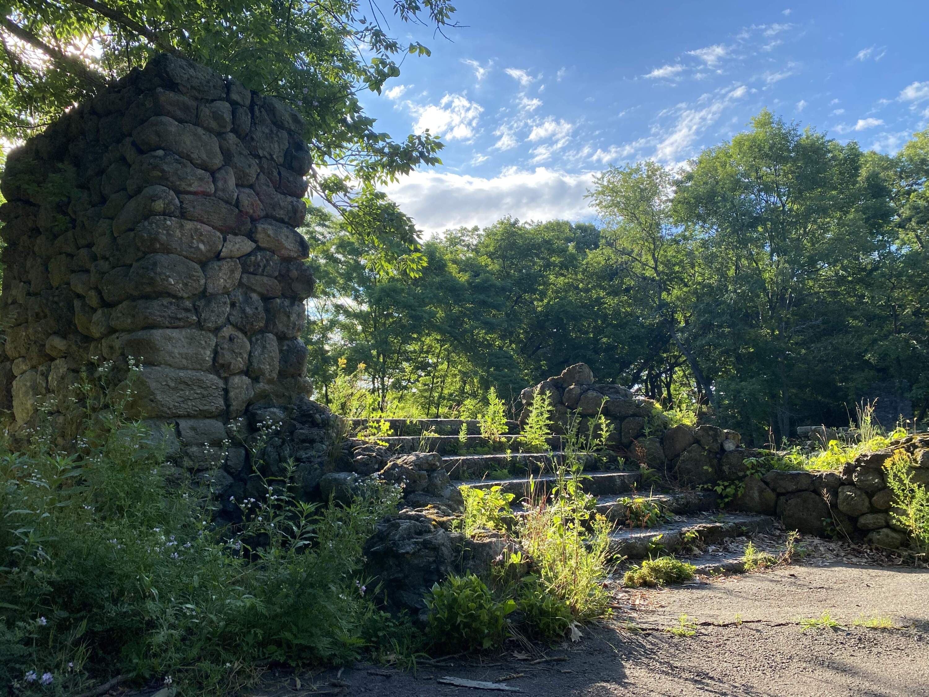 The stairs to the overlook in Franklin Park's ruins. (Courtesy Christina Ganim)