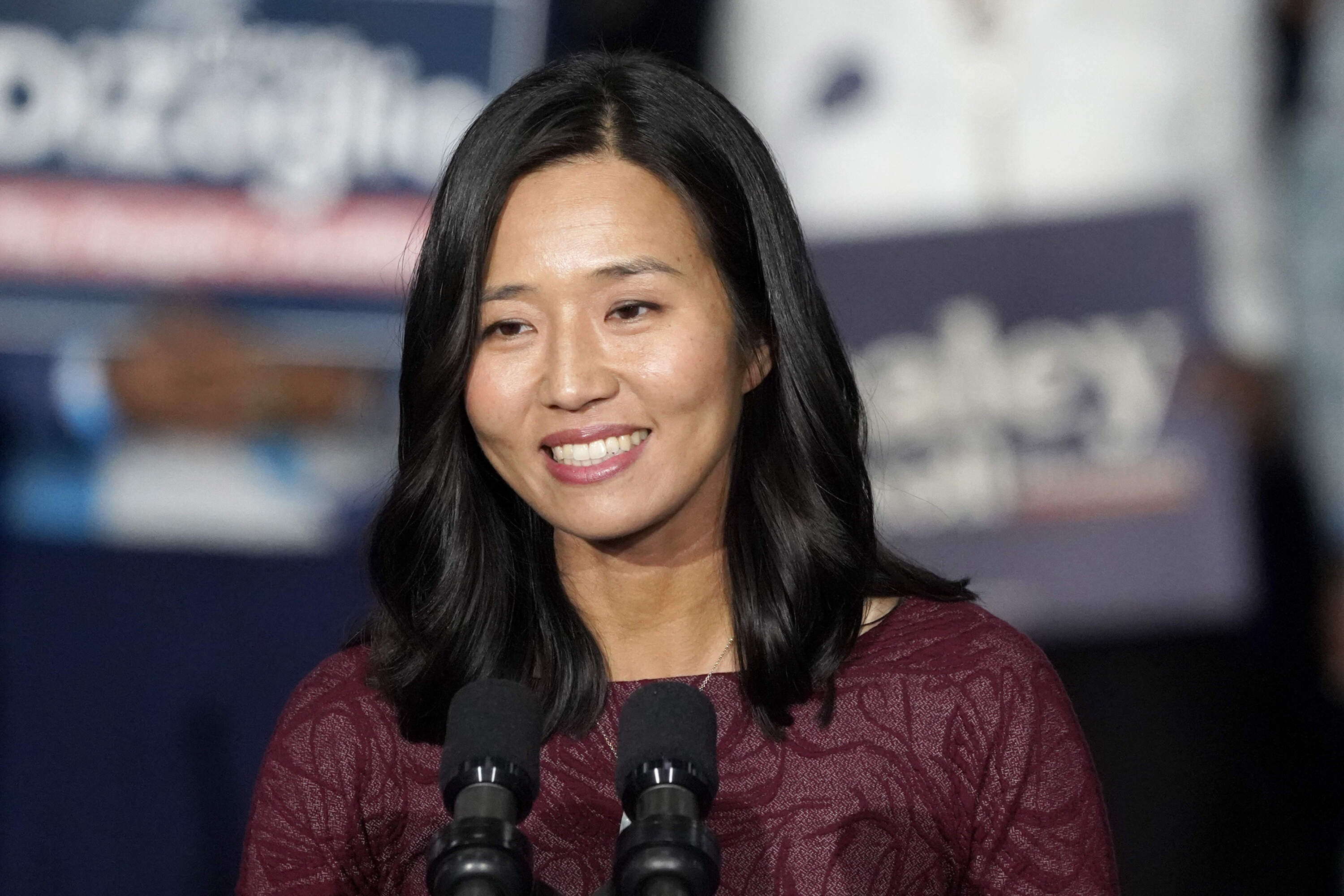 Boston Mayor Michelle Wu in a 2022 photo in Boston. (Mary Schwalm/AP file photo)