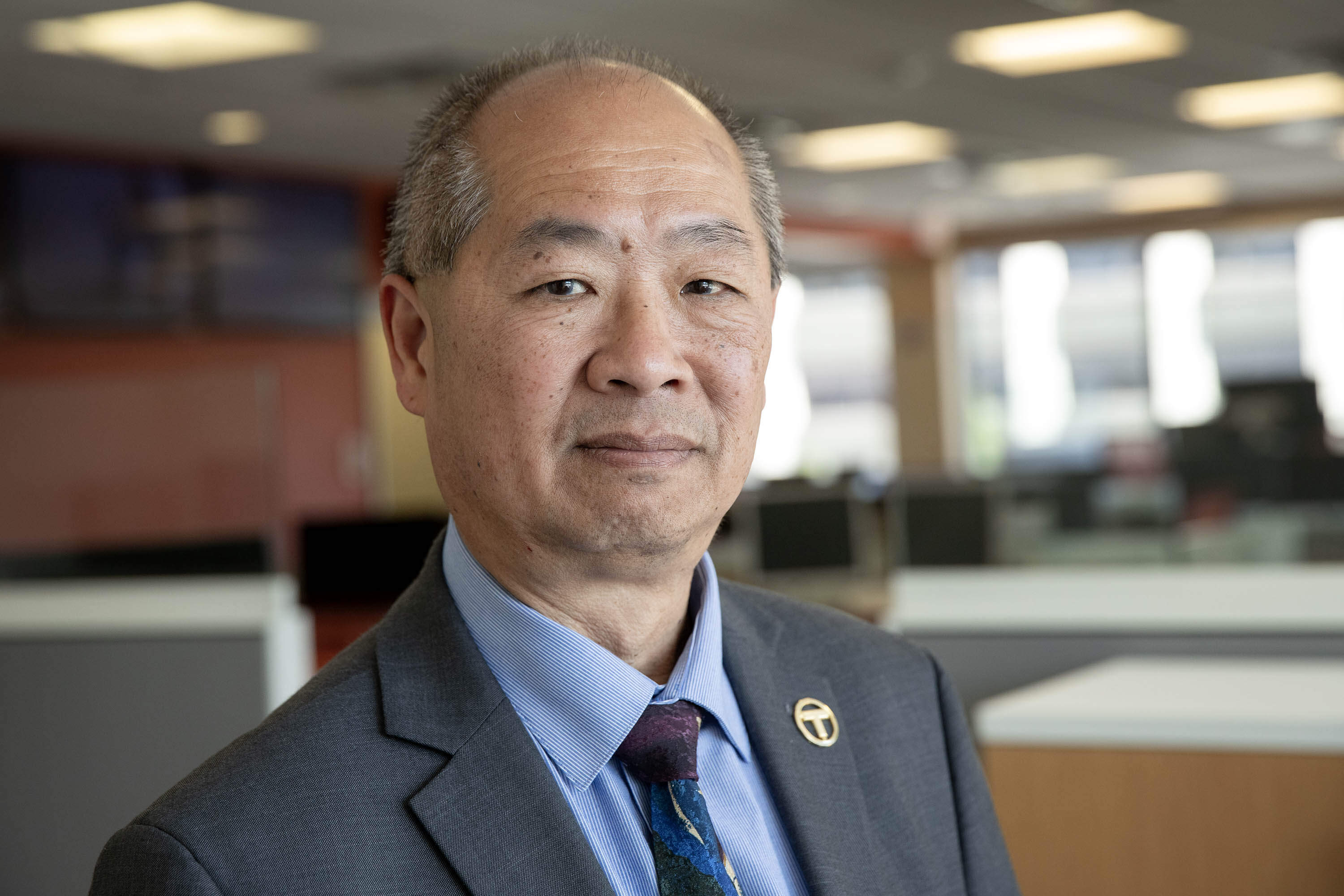 MBTA General Manager and CEO Phillip Eng, at WBUR's studios in Boston. (Robin Lubbock/WBUR)