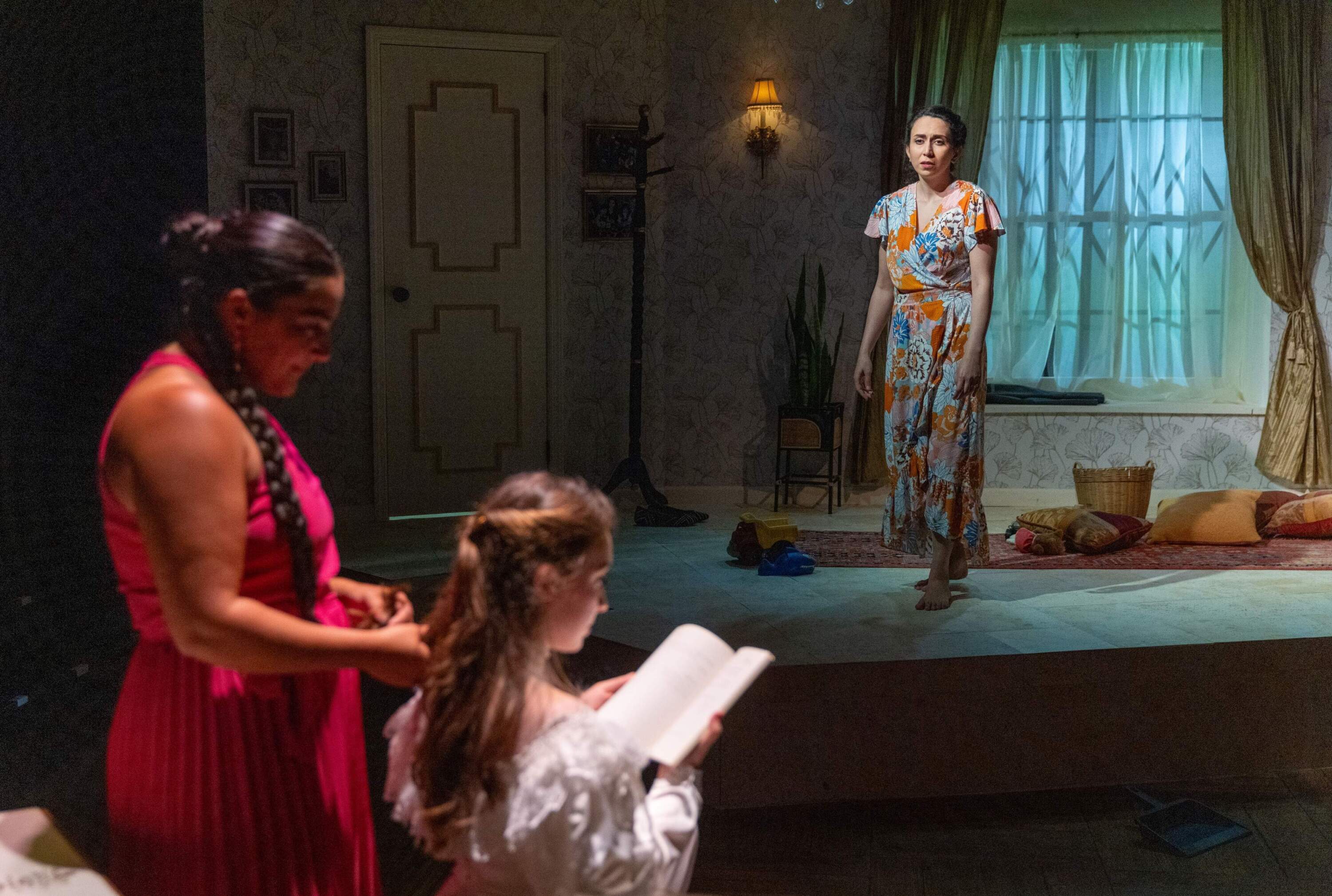 From left: Cerra Cardwell, Josephine Moshiri Elwood and Deniz Khateri in Gloucester Stage Company's production of "Wish You Were Here." (Courtesy Jason Grow Photography)