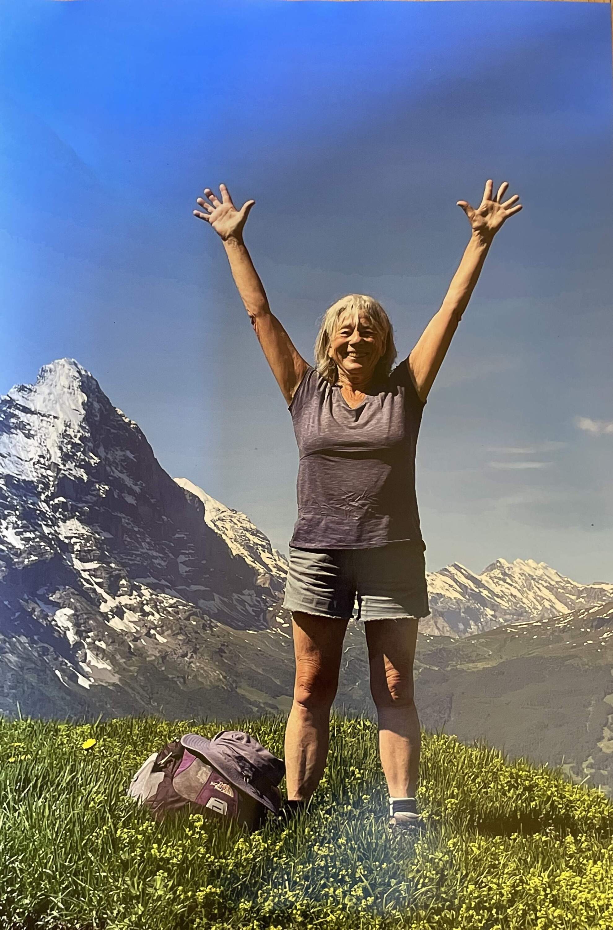 Diana Coogle's 800th mile, in the Alps above Grindelwald, Switzerland. (Sharon Coogle)