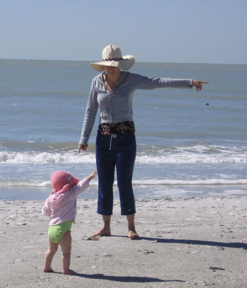 The author and her daughter on the beach in St. Petersburg, Florida, in 2006. (Courtesy Meaghan Shields)