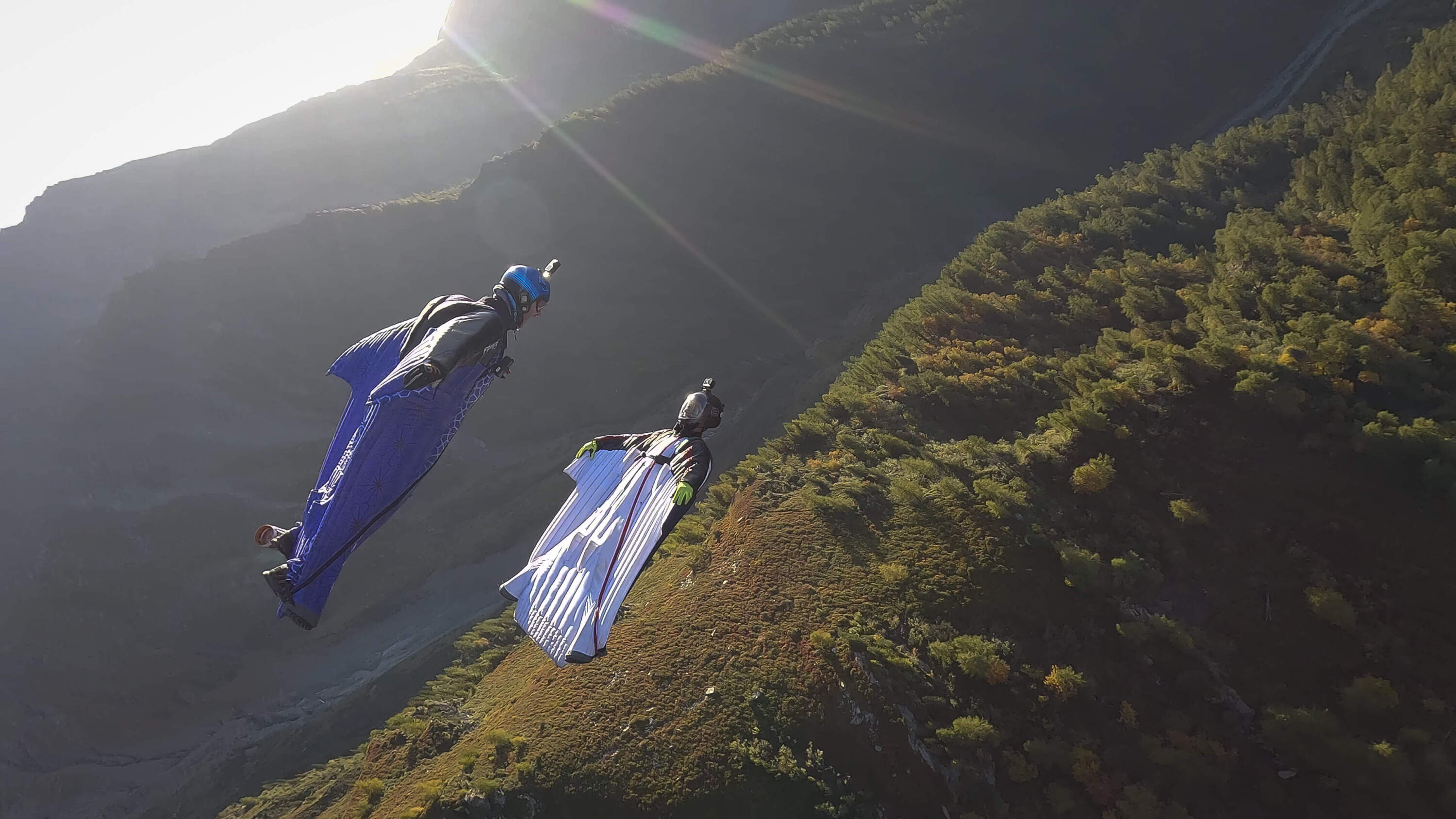 Espen Fadnes and Julia Botelho fly their wingsuits in Chamonix, France. (Courtesy of Reel Peak Films)