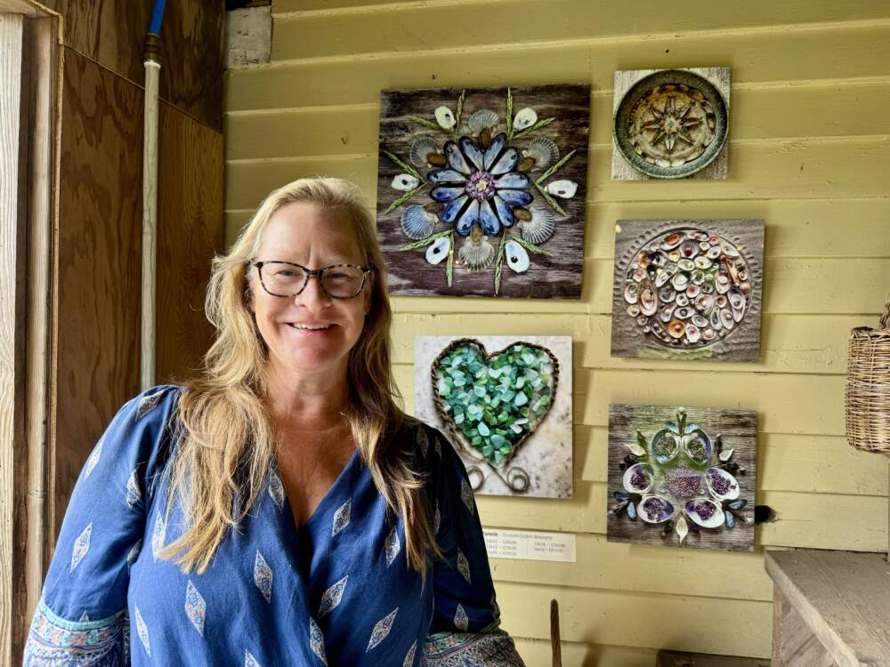 Meredith Brower in her art studio in Tiverton, Rhode Island. (Photo by Maddie Browning)