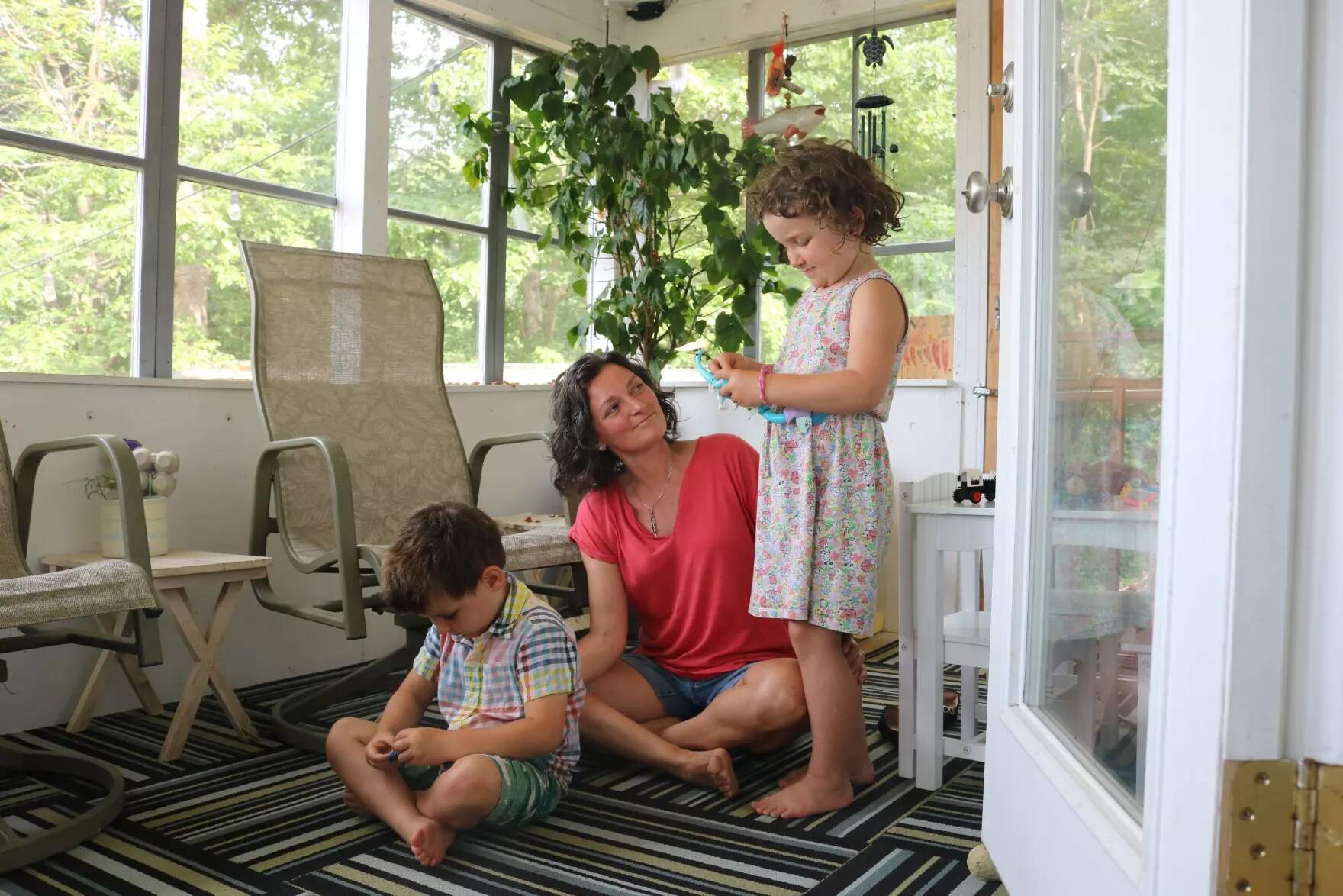 Jessica Blasko says she is always thinking about how to keep her children safe from the impacts of climate change. (Amanda Pirani/NHPR)