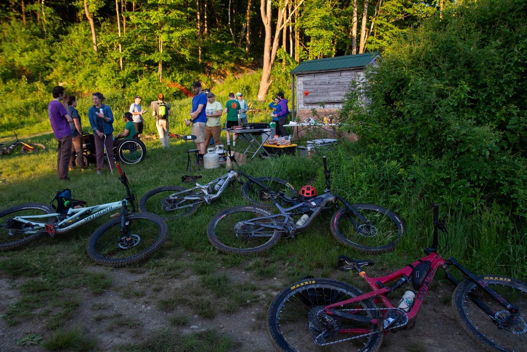 The Driving Range trail network in Bolton is officially completed after organizers say volunteers put in over 5,000 hours of work. (Elodie Reed/Vermont Public)