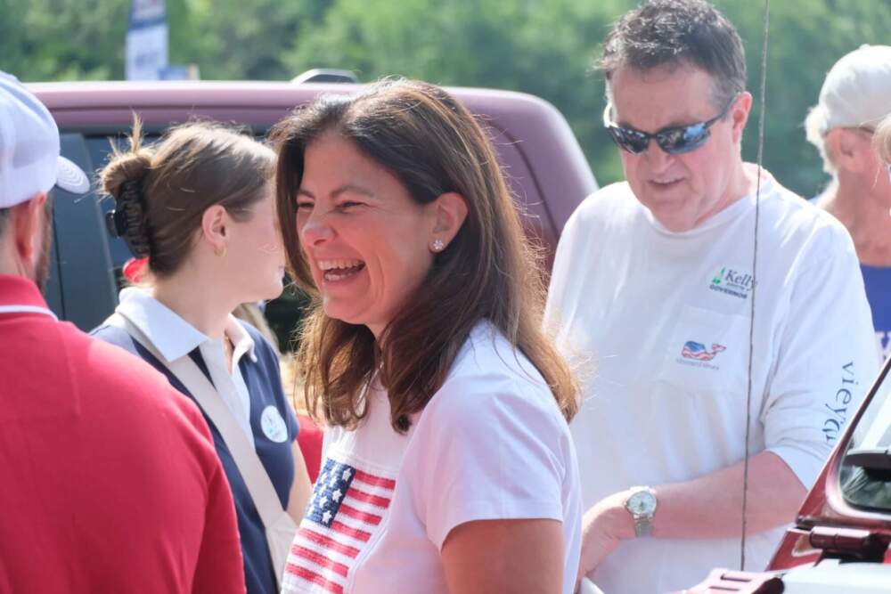 Kelly Ayotte during Amherst's July 4 celebrations. (Todd Bookman/NHPR)