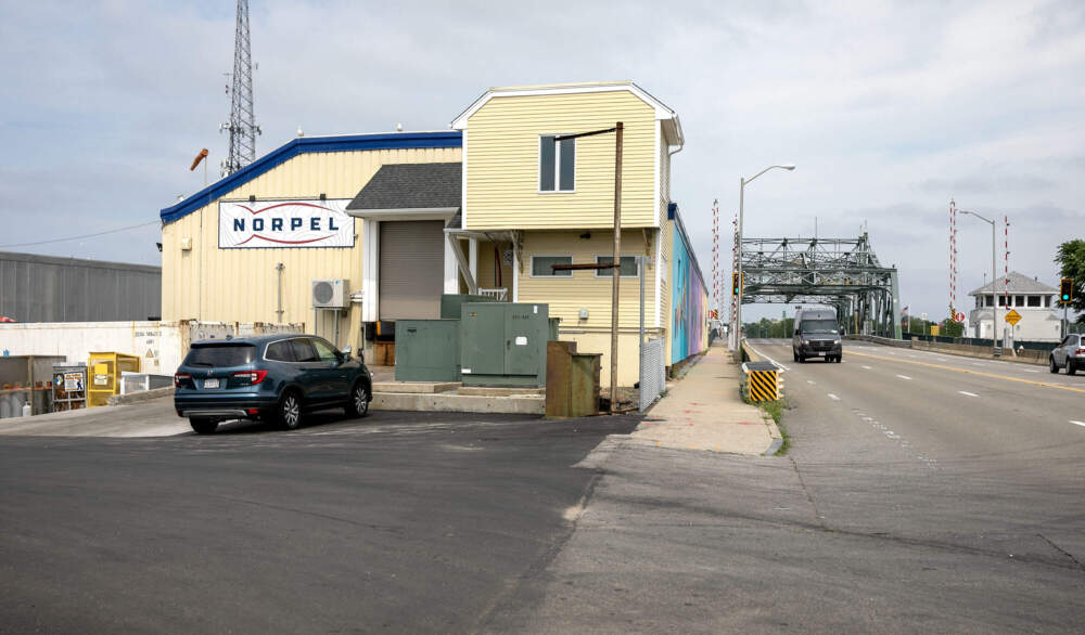 The NORPEL plant on Fish Island in New Bedford. (Robin Lubbock/WBUR)