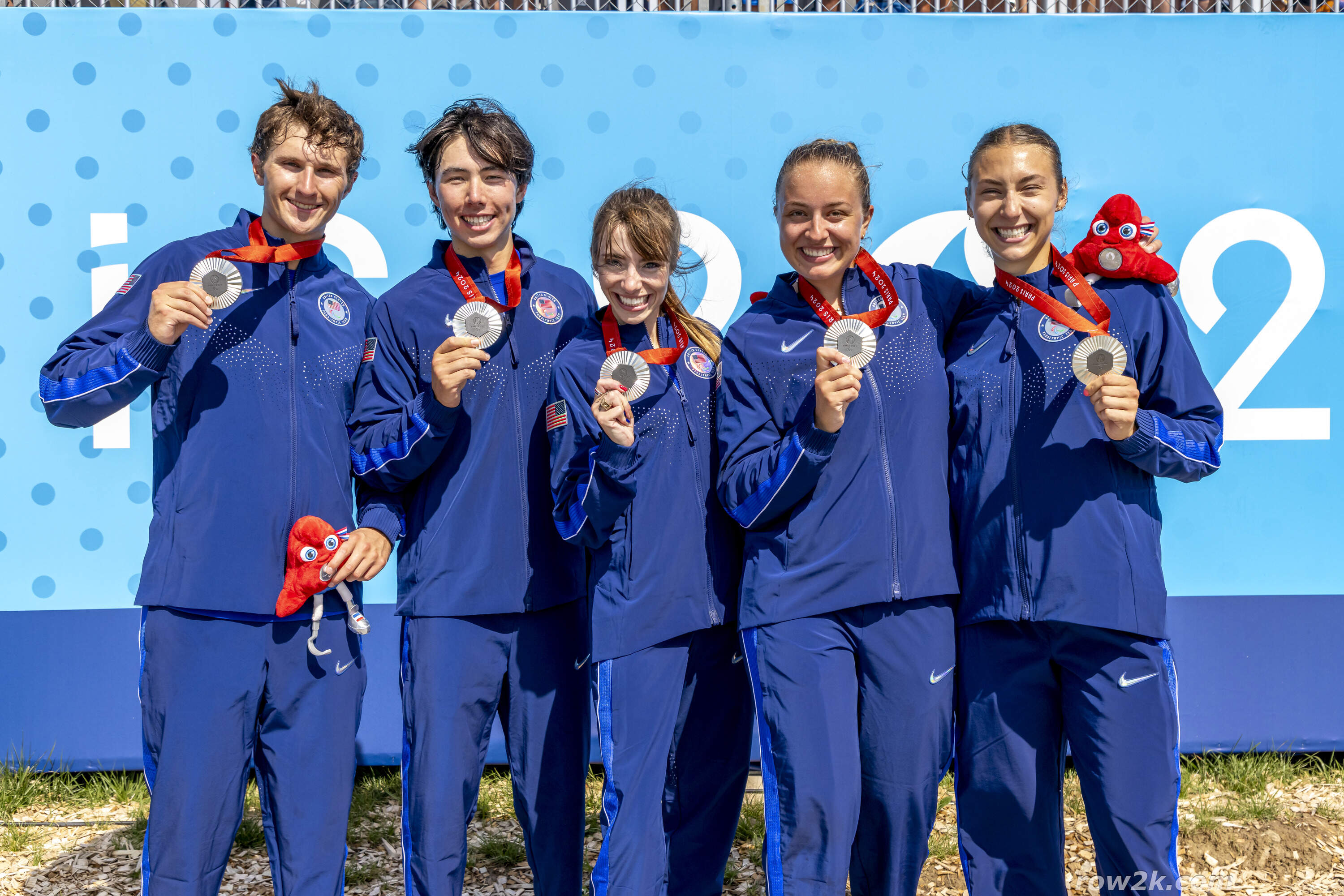The U.S. Paralympics mixed-four crew won silver in Paris over the weekend. (Courtesy of row2k)