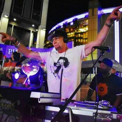 Joey Carvello DJing in New York City in 2018. (Courtesy Rebecca Siese)