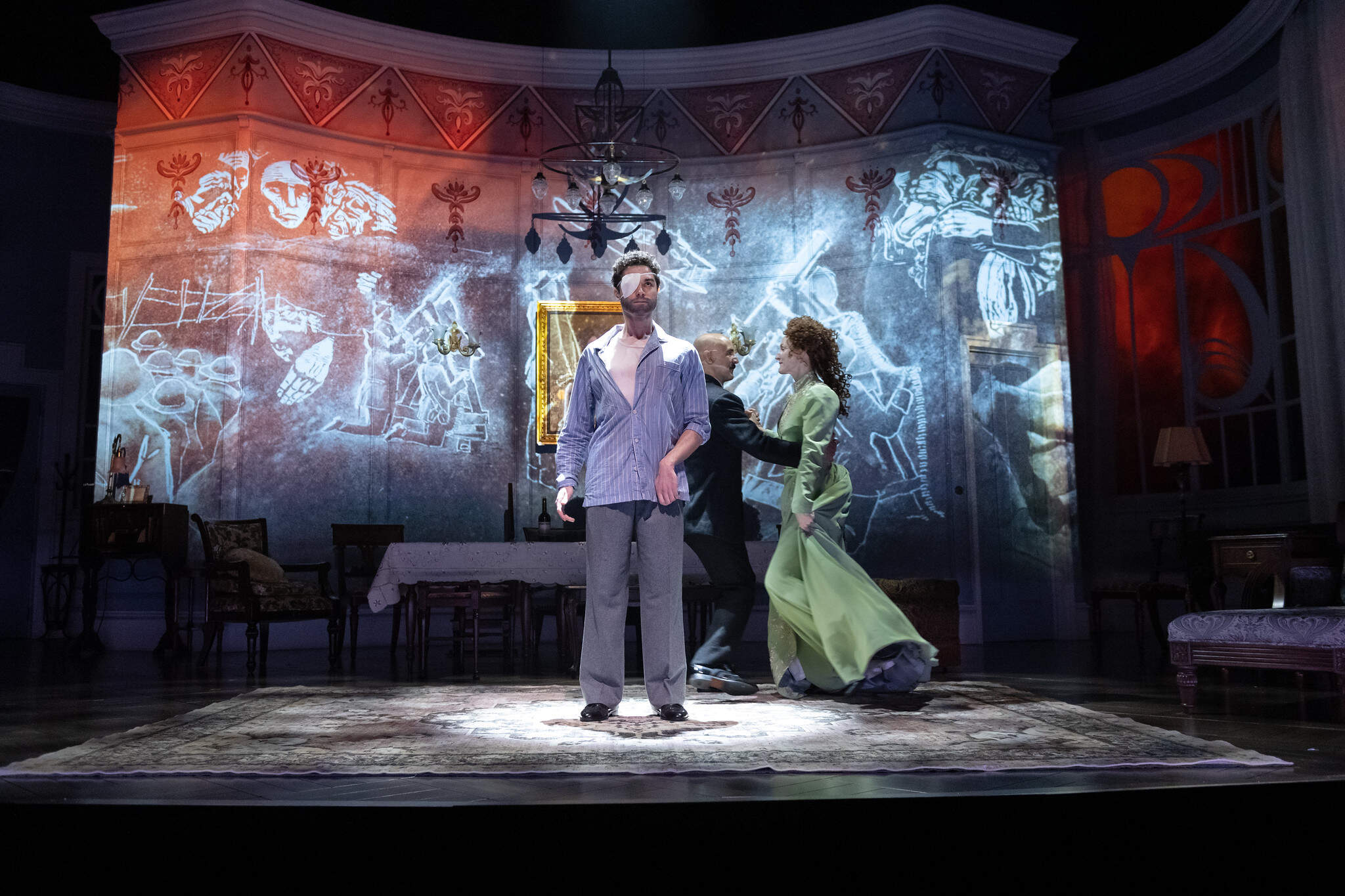 Mishka Yarovoy, Nael Nacer and Brenda Meaney in "Leopoldstadt." (Courtesy Liza Voll)