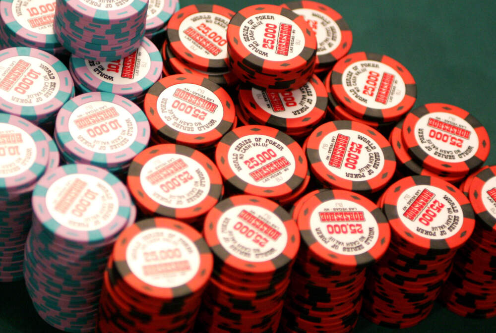Stacks of poker chips are shown at the World Series of Poker. (Eric Jamison/AP)