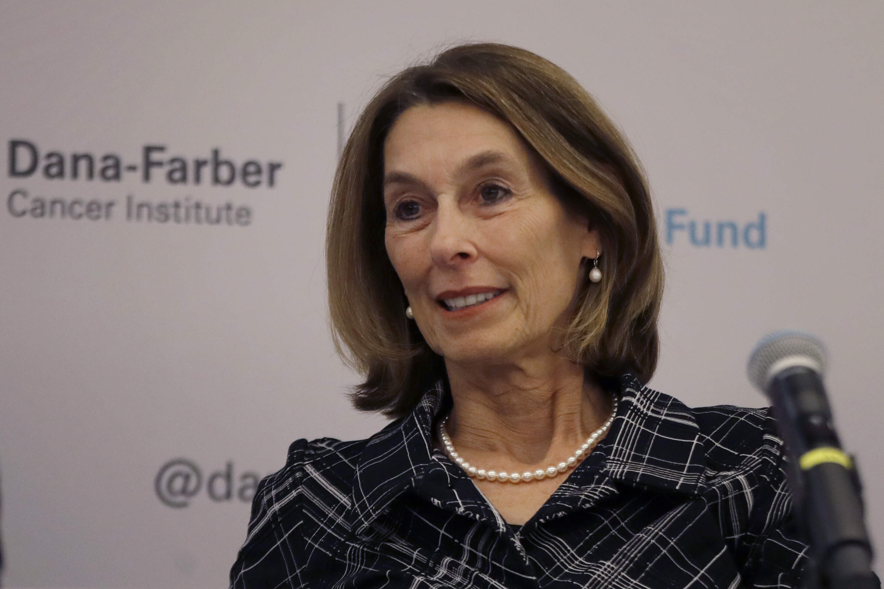 Laurie H. Glimcher, president and CEO of the Dana-Farber Cancer Institute, on Oct. 7, 2019, in Boston. (Elise Amendola/AP)