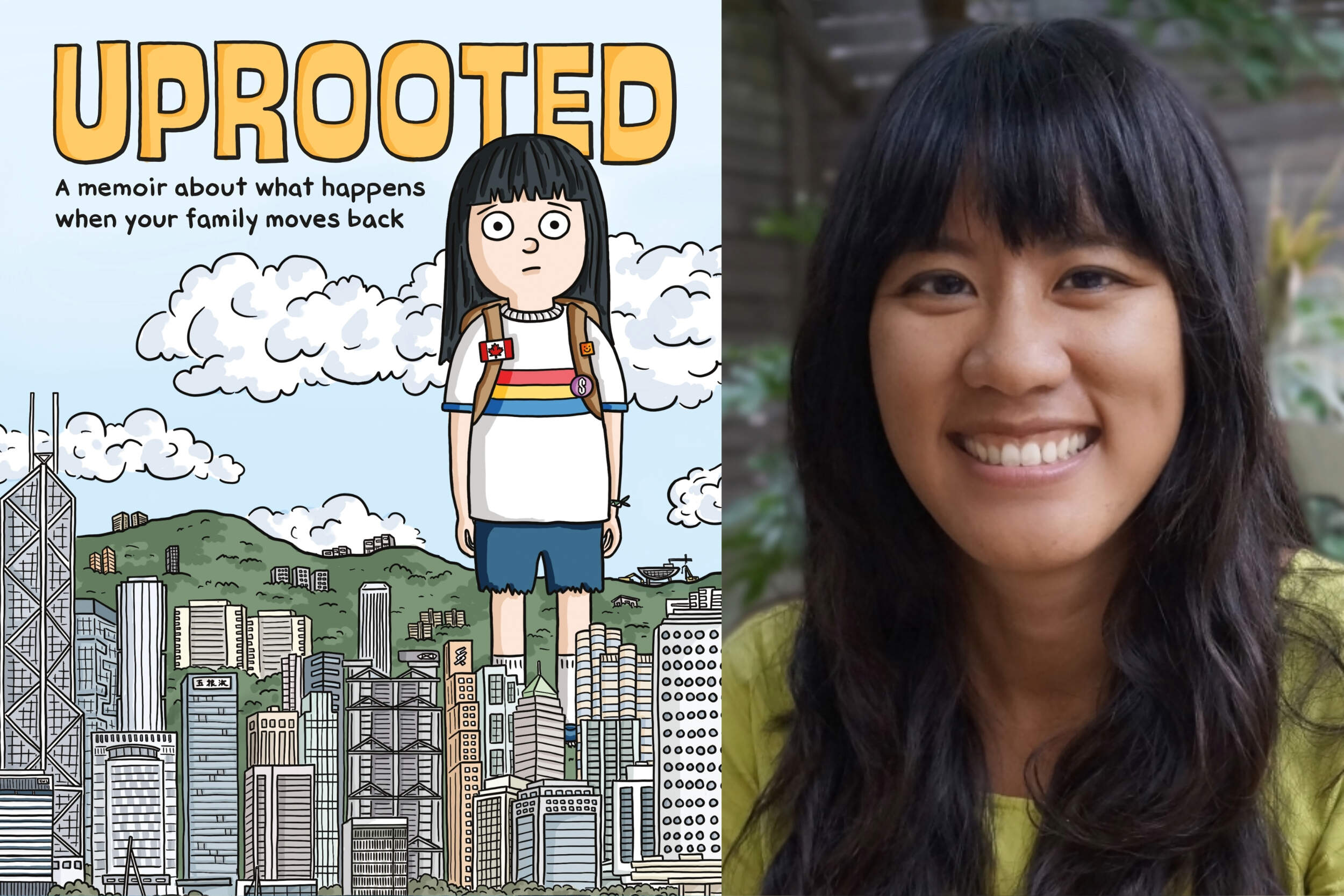 The cover of "Uprooted" beside author Ruth Chan. (Courtesy of Jason J. Chan)