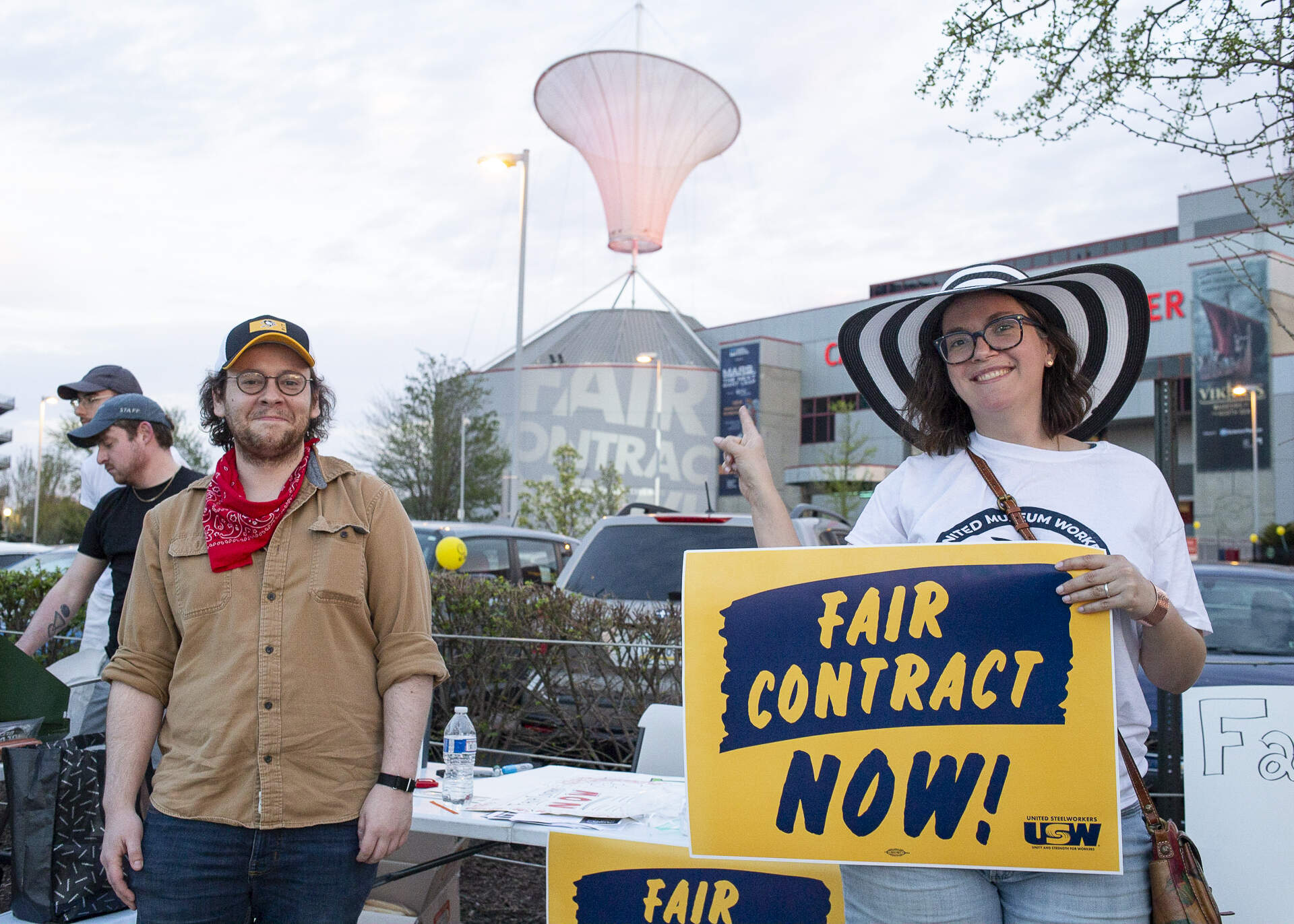 Jenise Brown at a union event In Pittsburgh to drum up public support when Pittsburgh Museums were in the process of bargaining their contract. (Courtesy of Ohad Cadji)