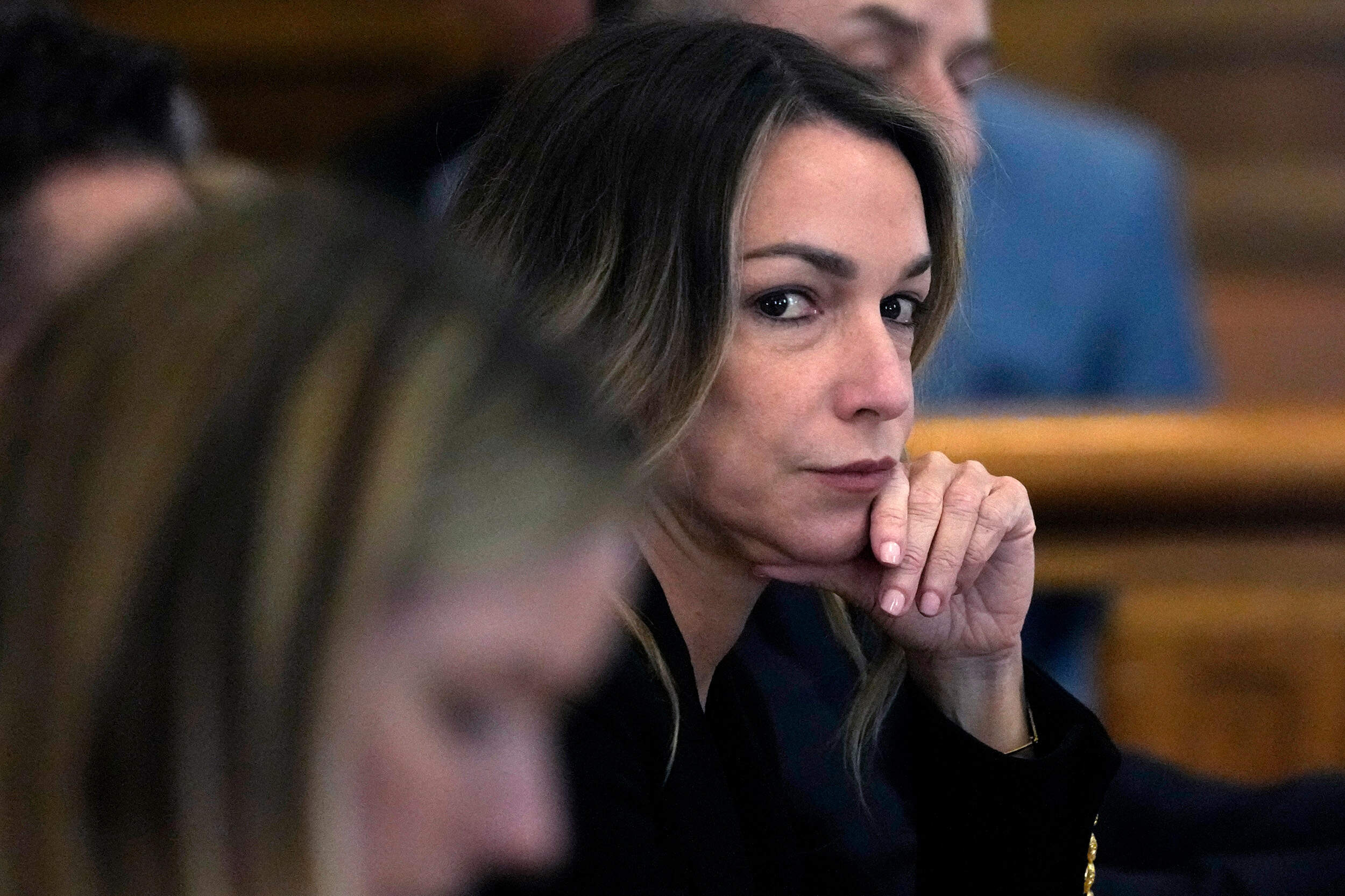 Karen Read listens to testimony during her trial at Norfolk County Superior Court, Friday, May 17, 2024, in Dedham, Mass. (Charles Krupa/AP)