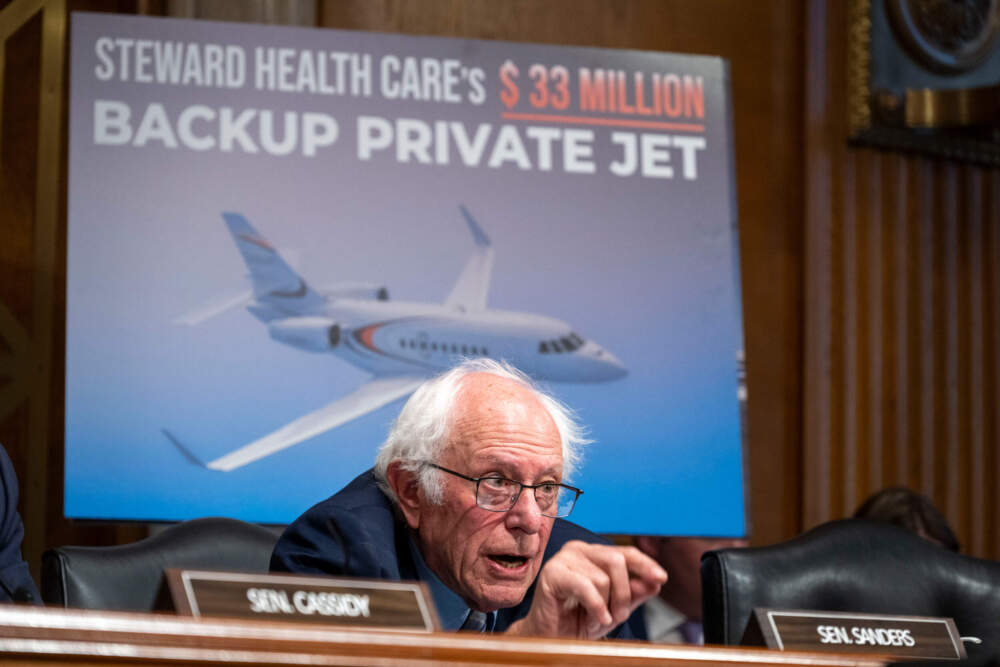 Sen. Bernie Sanders, I-Vt., speaks during a Senate Health, Education, Labor and Pensions hearing to examine the bankruptcy of Steward Health Care on Thursday, Sept. 12, 2024 on Capitol Hill in Washington. (Kevin Wolf/AP)