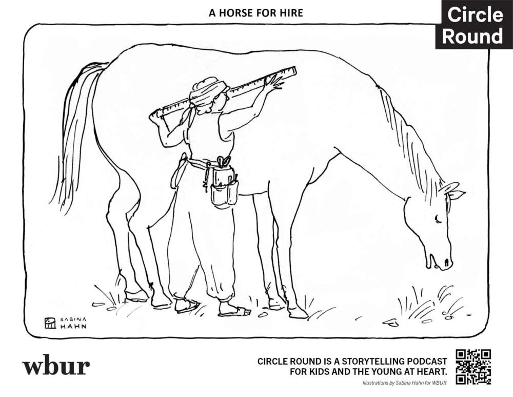 A person with a horse. (Sabina Hahn for WBUR)
