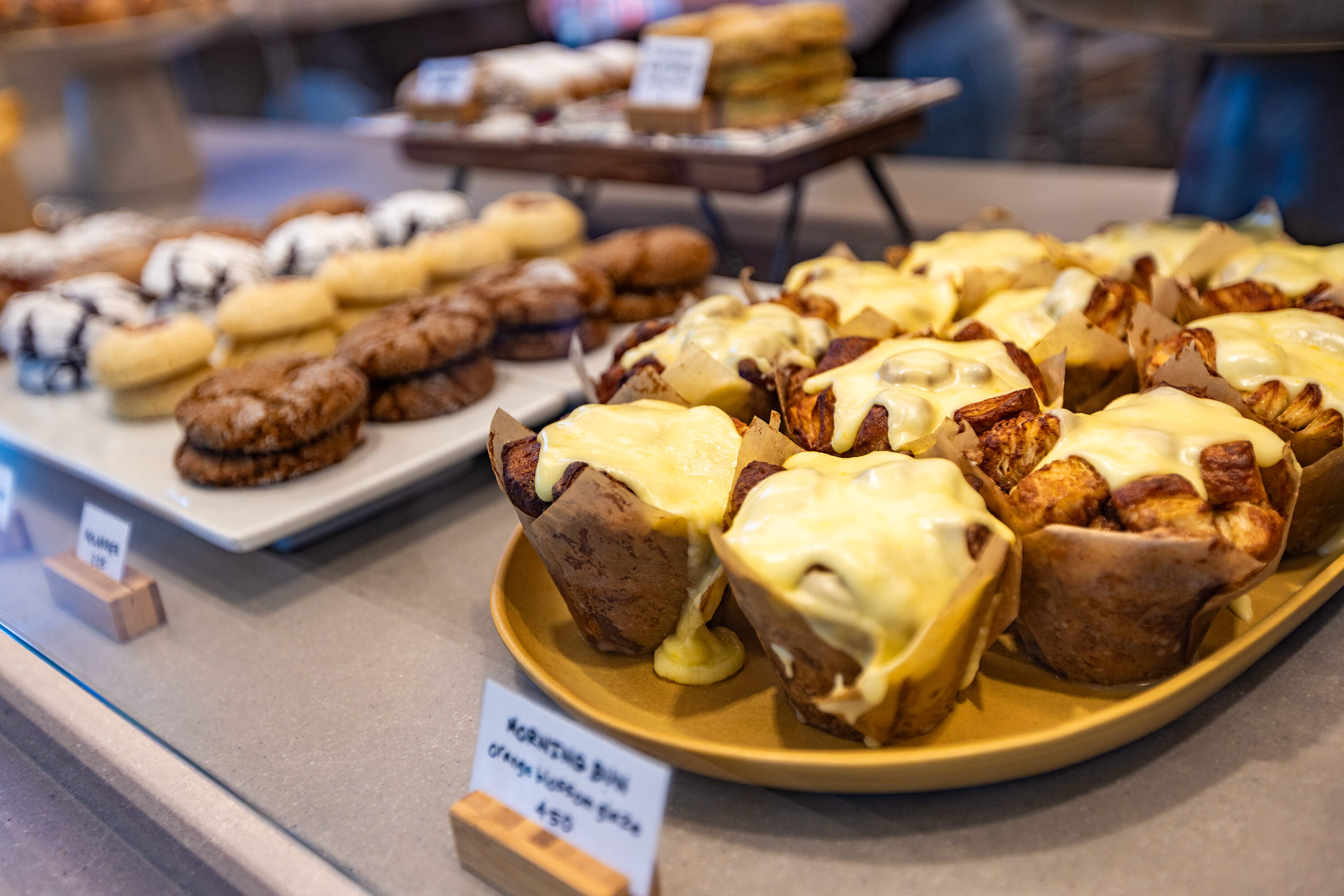 Pastries and cookies at the new Sofra location in Allston. (Jesse Costa/WBUR)