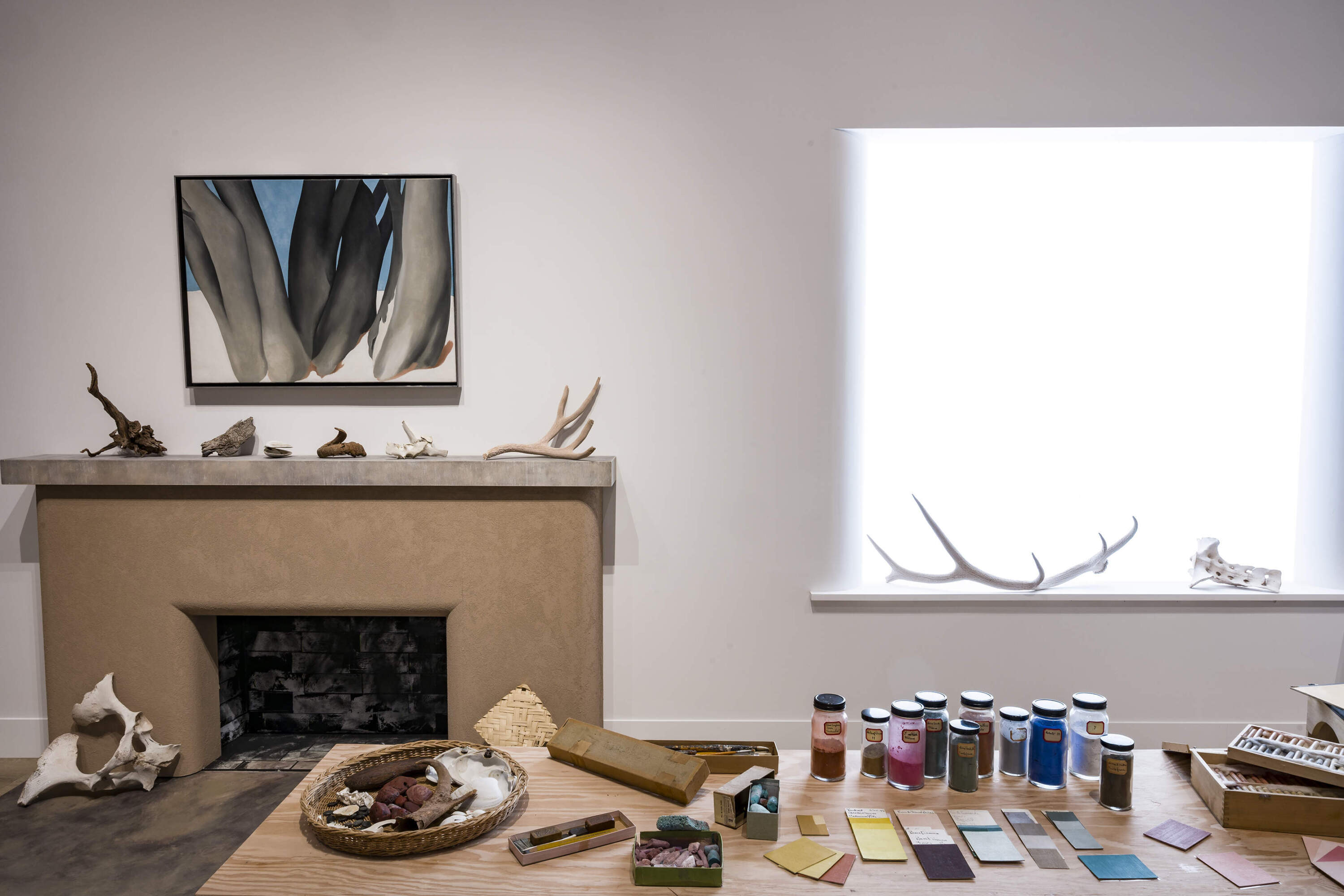 A re-creation of Georgia O’Keeffe’s studio at Ghost Ranch. (Courtesy Museum of Fine Arts, Boston)
